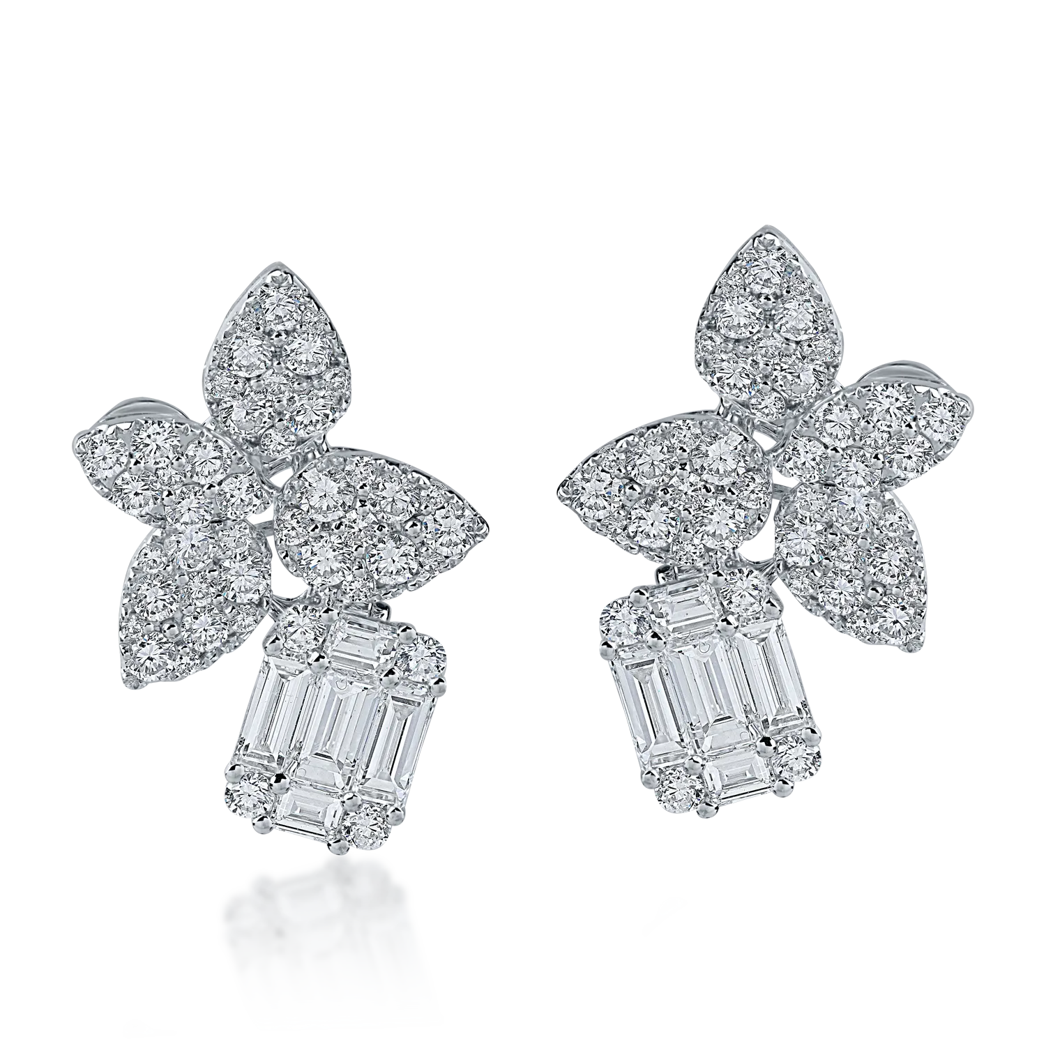 White gold earrings with 2.3ct microsetting diamonds