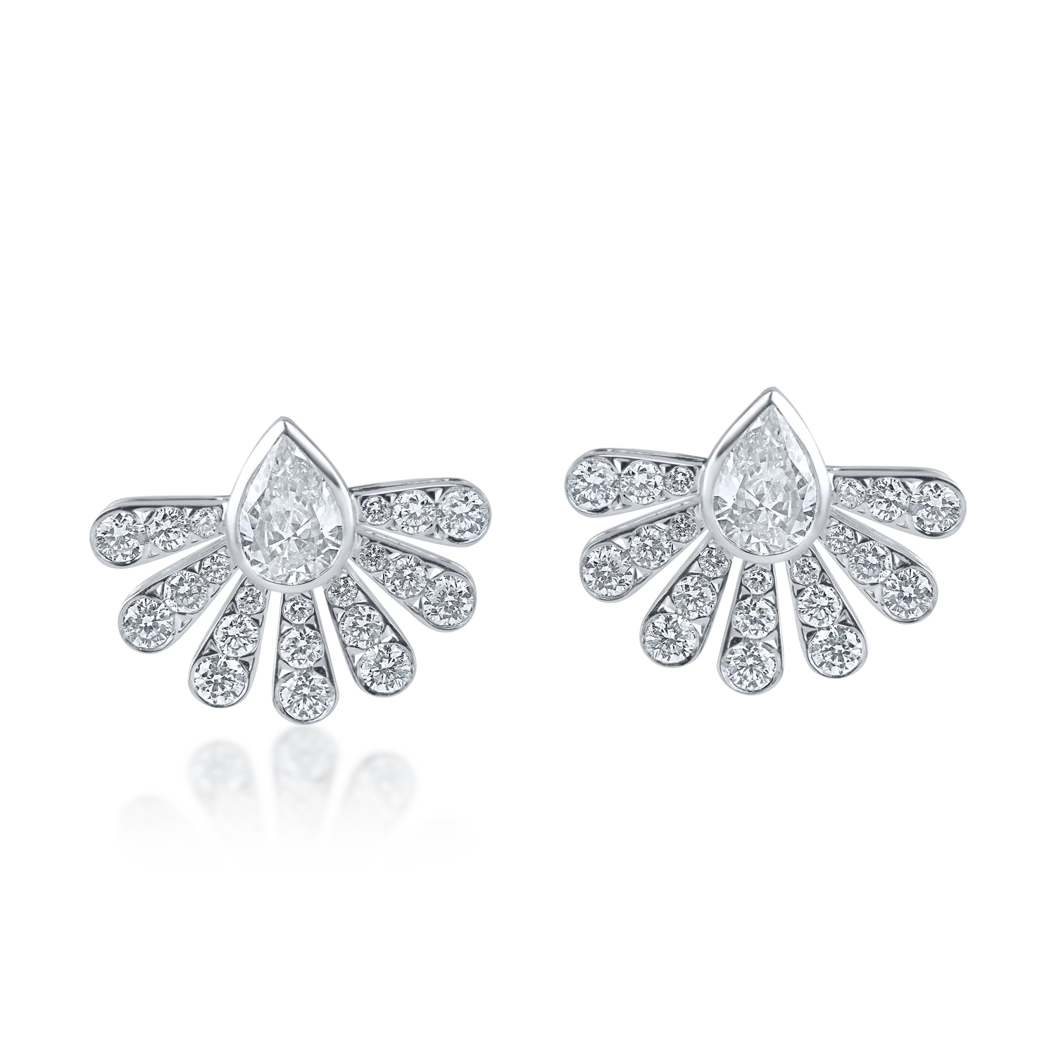 Kolczyki geometryczne z białego złota z diamentami 1.26 ct