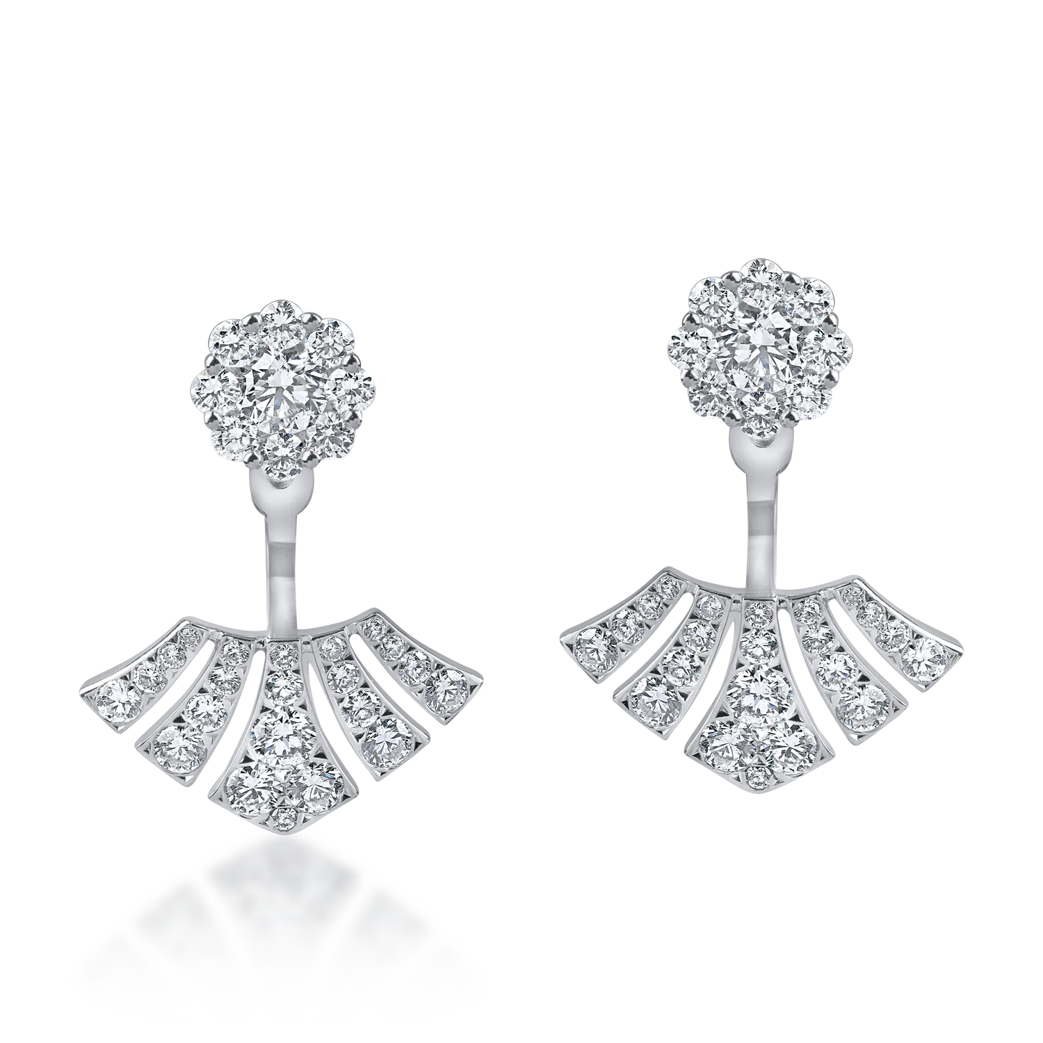 Kolczyki geometryczne z białego złota z diamentami 1.4 ct