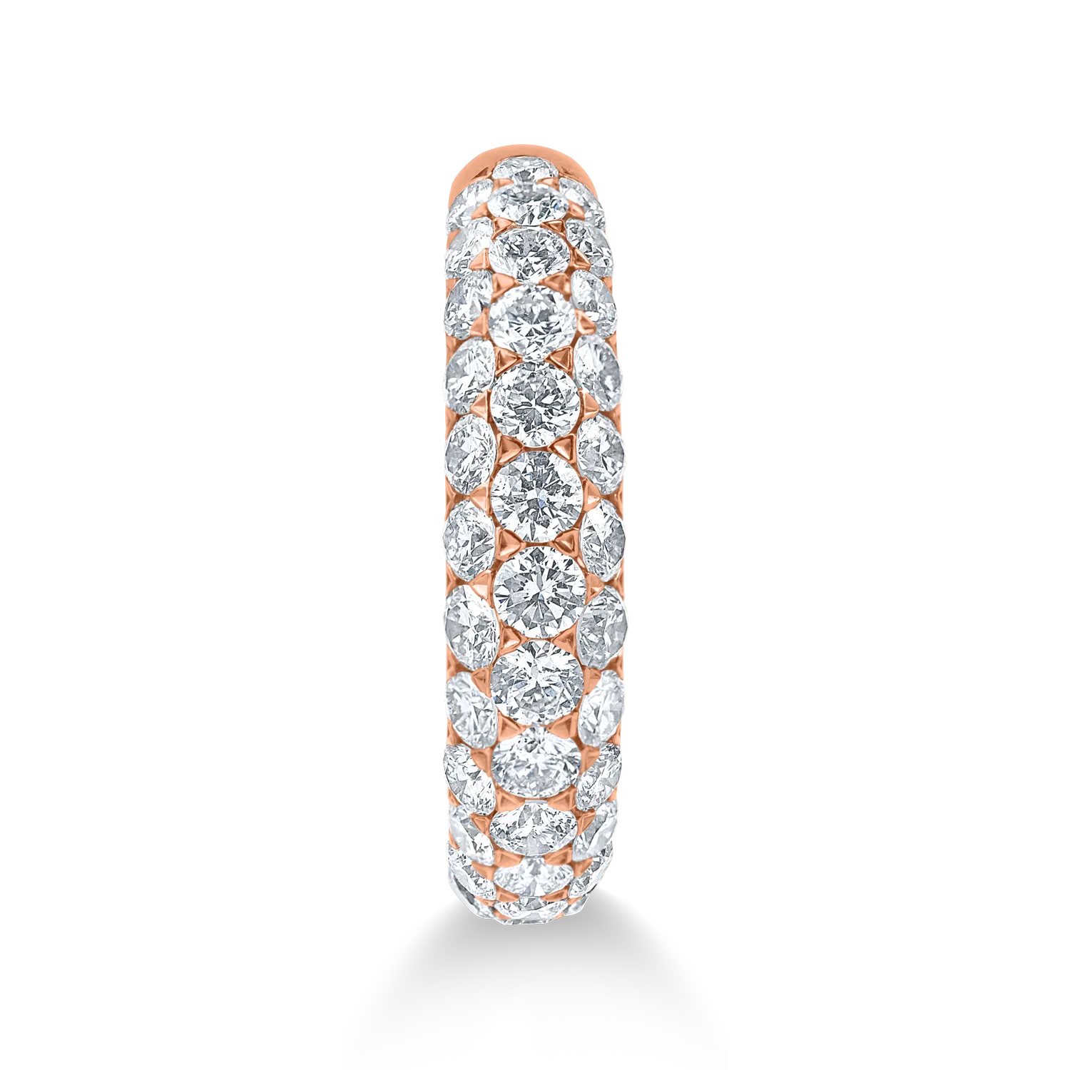 Inel semieternity din aur roz cu diamante de 1.4ct