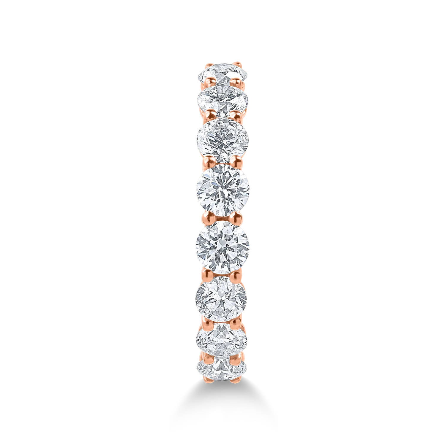 Inel semieternity din aur roz cu diamante de 1.5ct