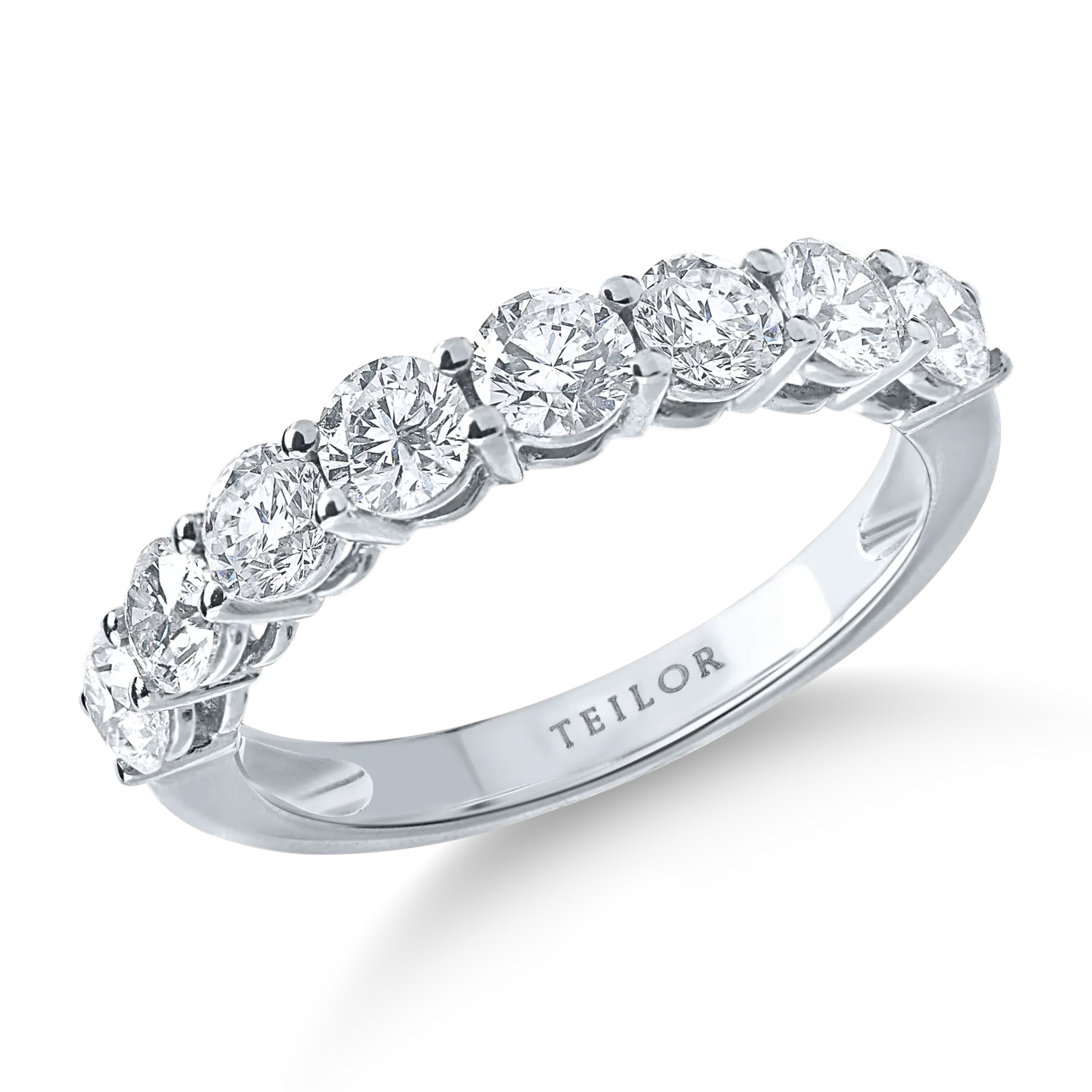 Pierścionek z białego złota z półwiecznością i diamentami o masie 1.5ct-190020