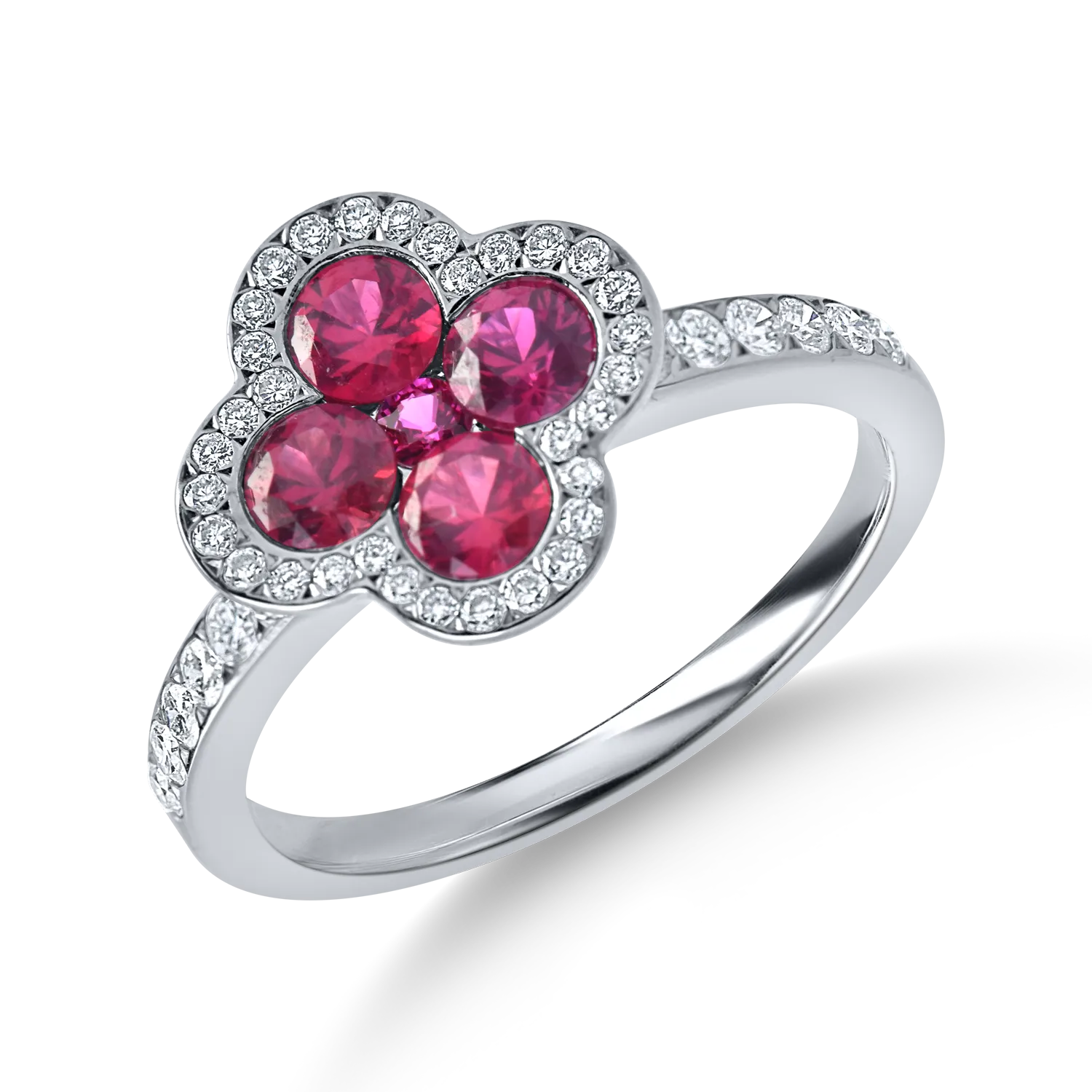 Inel din aur alb cu rubine si diamante de 1.3ct-190073