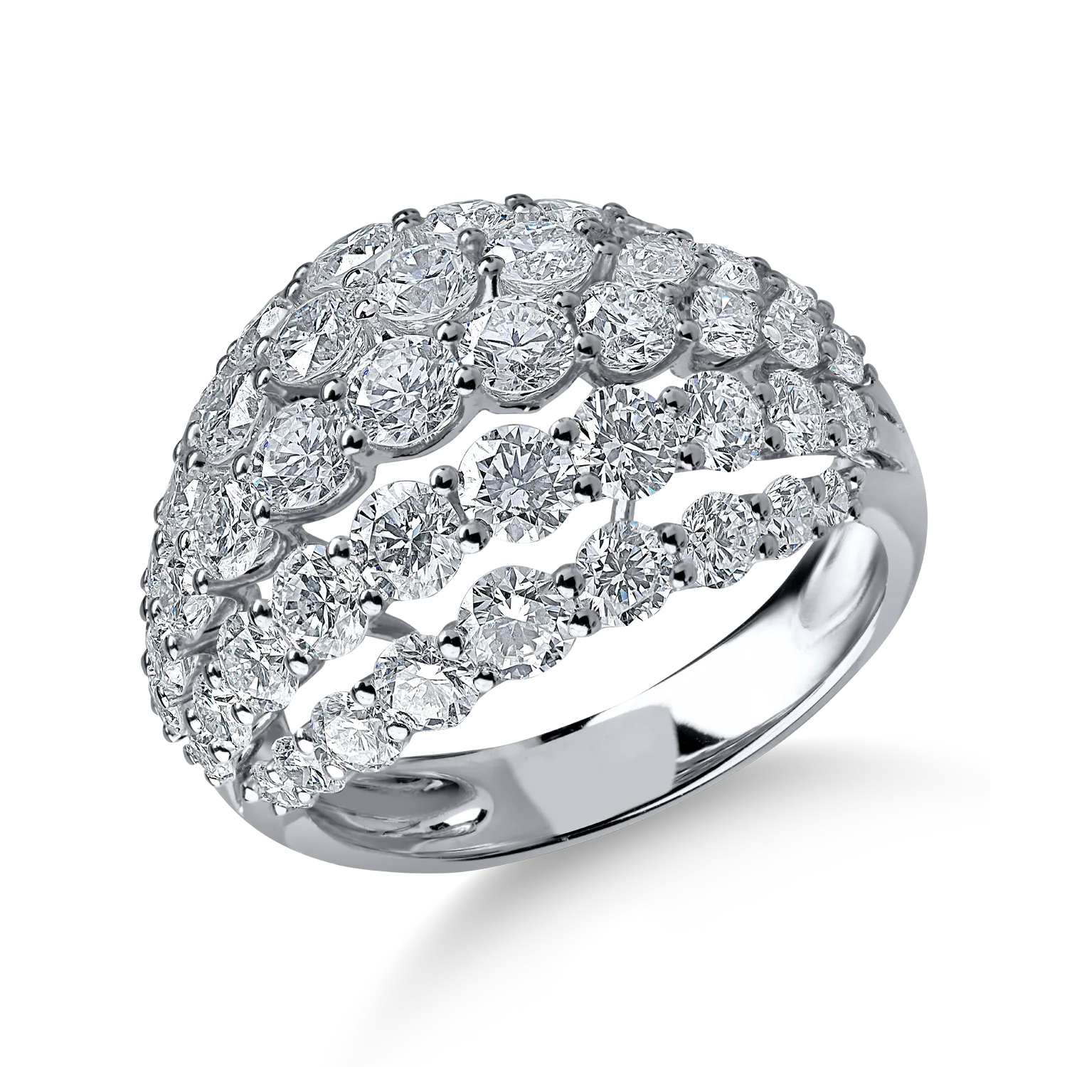 Inel din aur alb cu diamante microsetting de 3.5ct