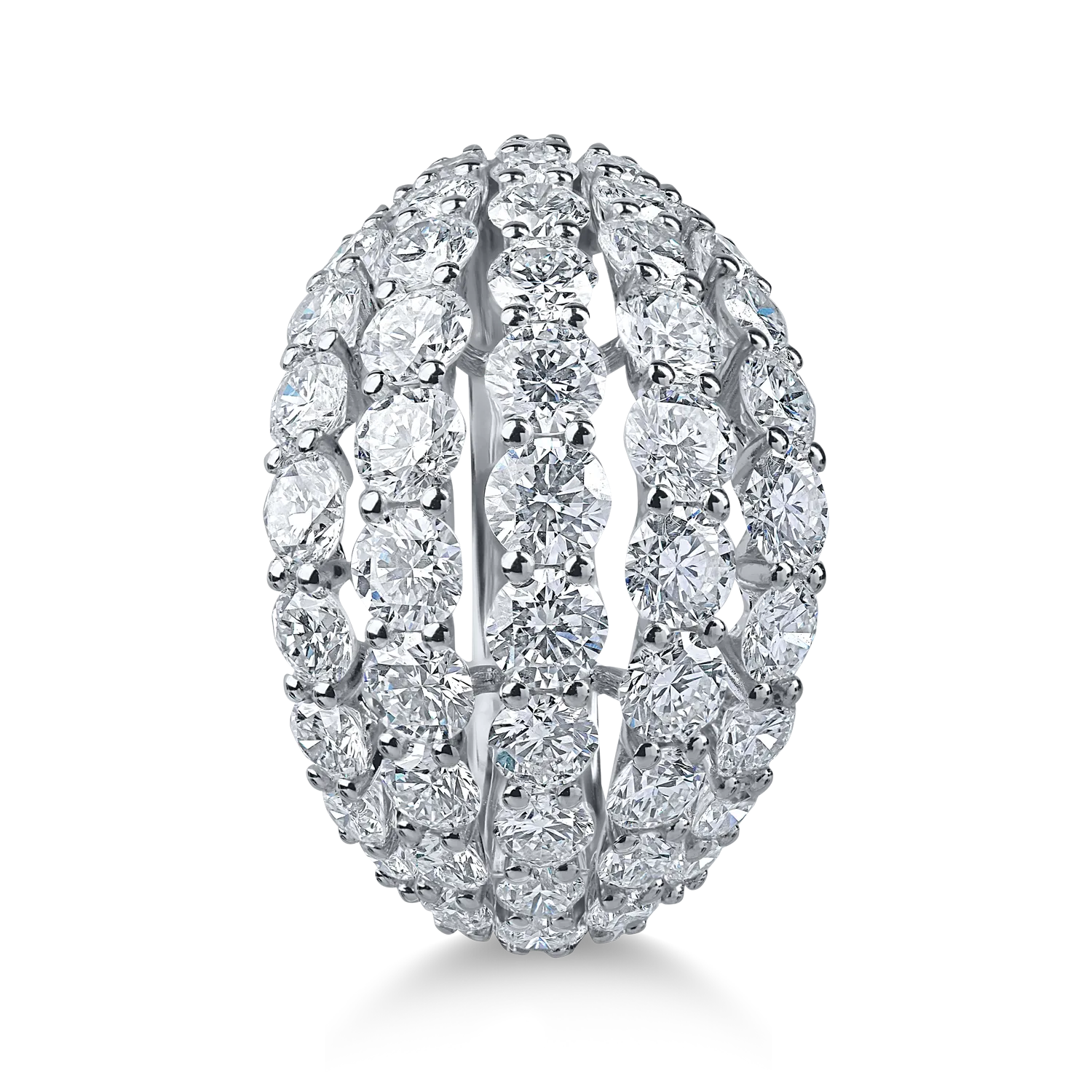 Inel din aur alb cu diamante microsetting de 3.5ct - Imagine 2