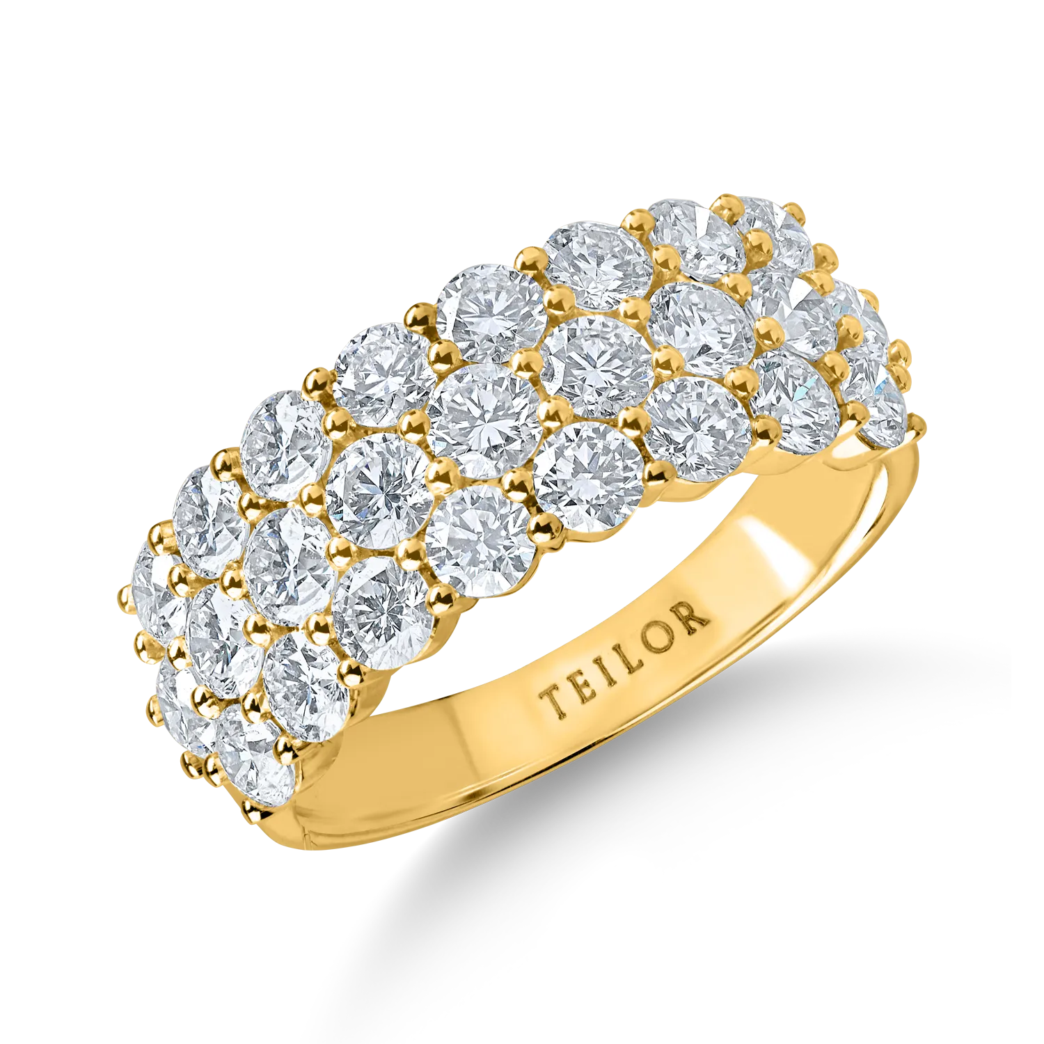 Teilor Inel din aur galben cu diamante microsetting de 2.3ct