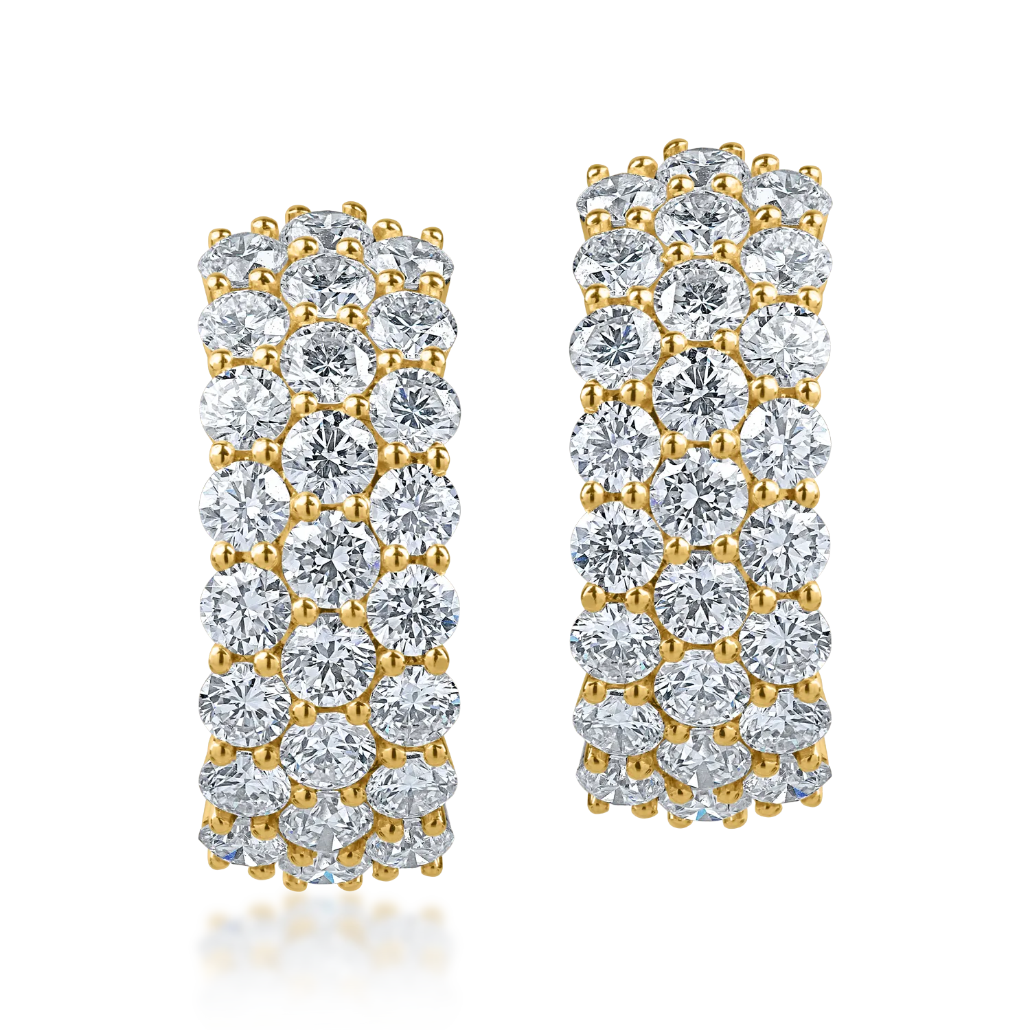 Sárga arany gyűrű, 2.3ct, mikrobe keményedő gyémántokkal