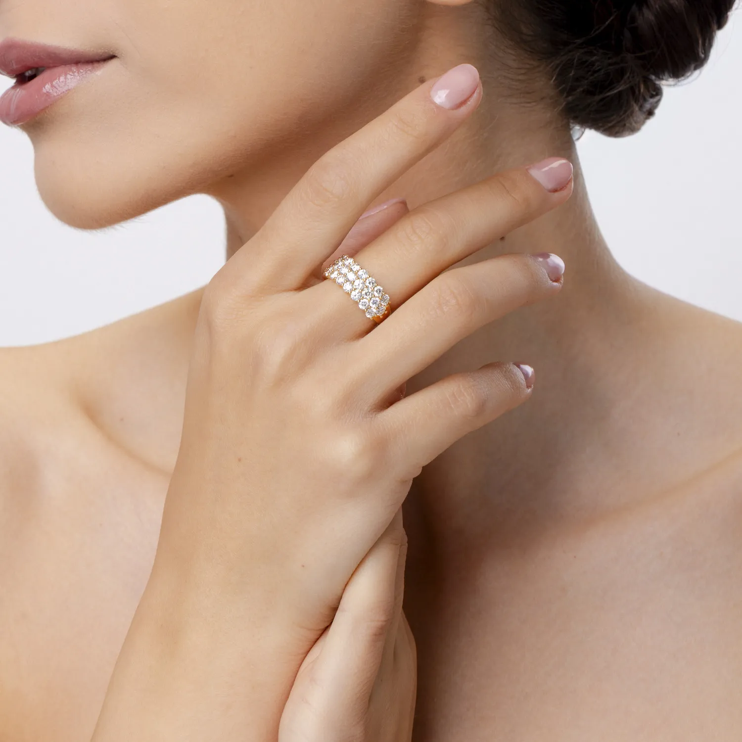 Inel din aur galben cu diamante microsetting de 2.3ct - Imagine 3