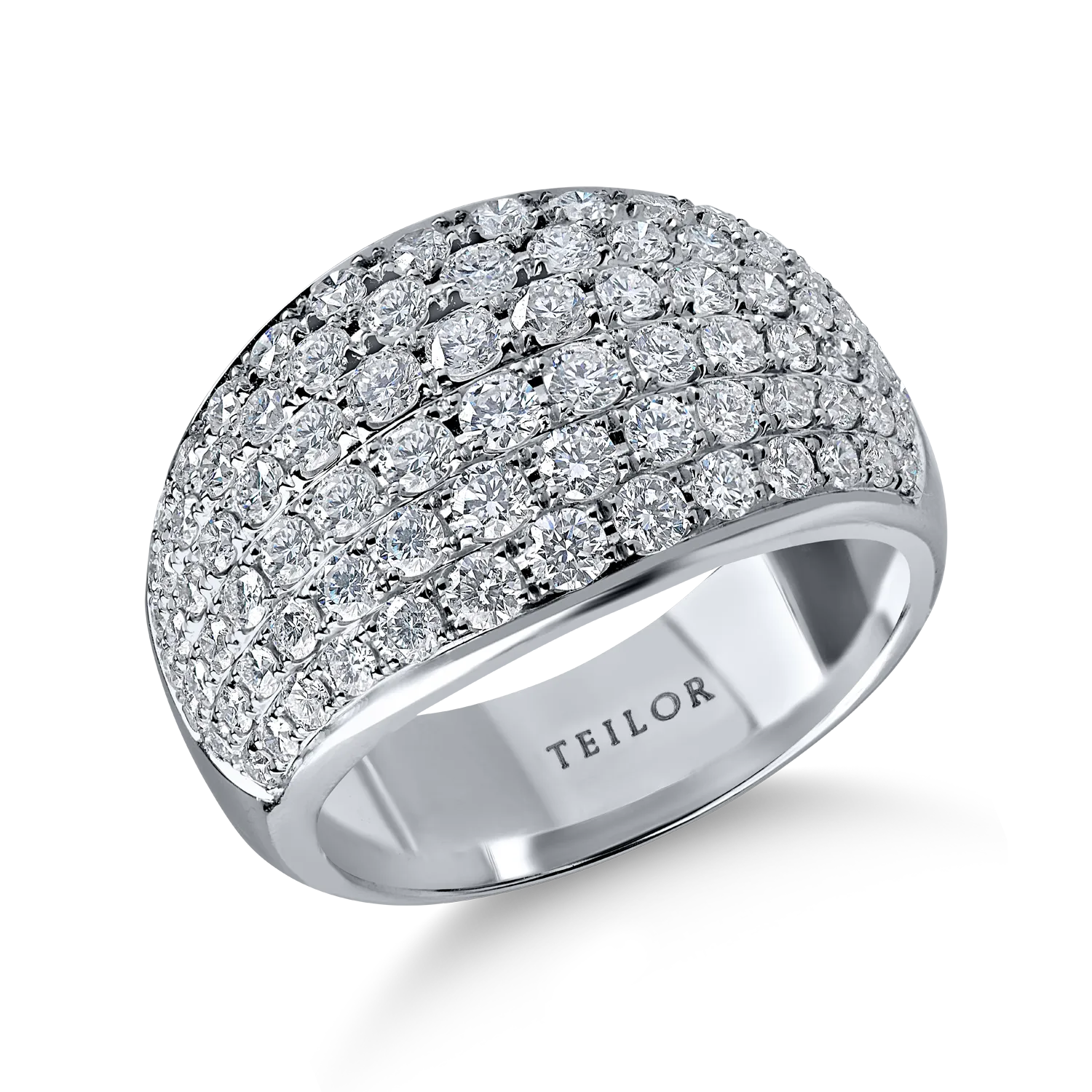 Inel din aur alb cu diamante microsetting de 2.2ct