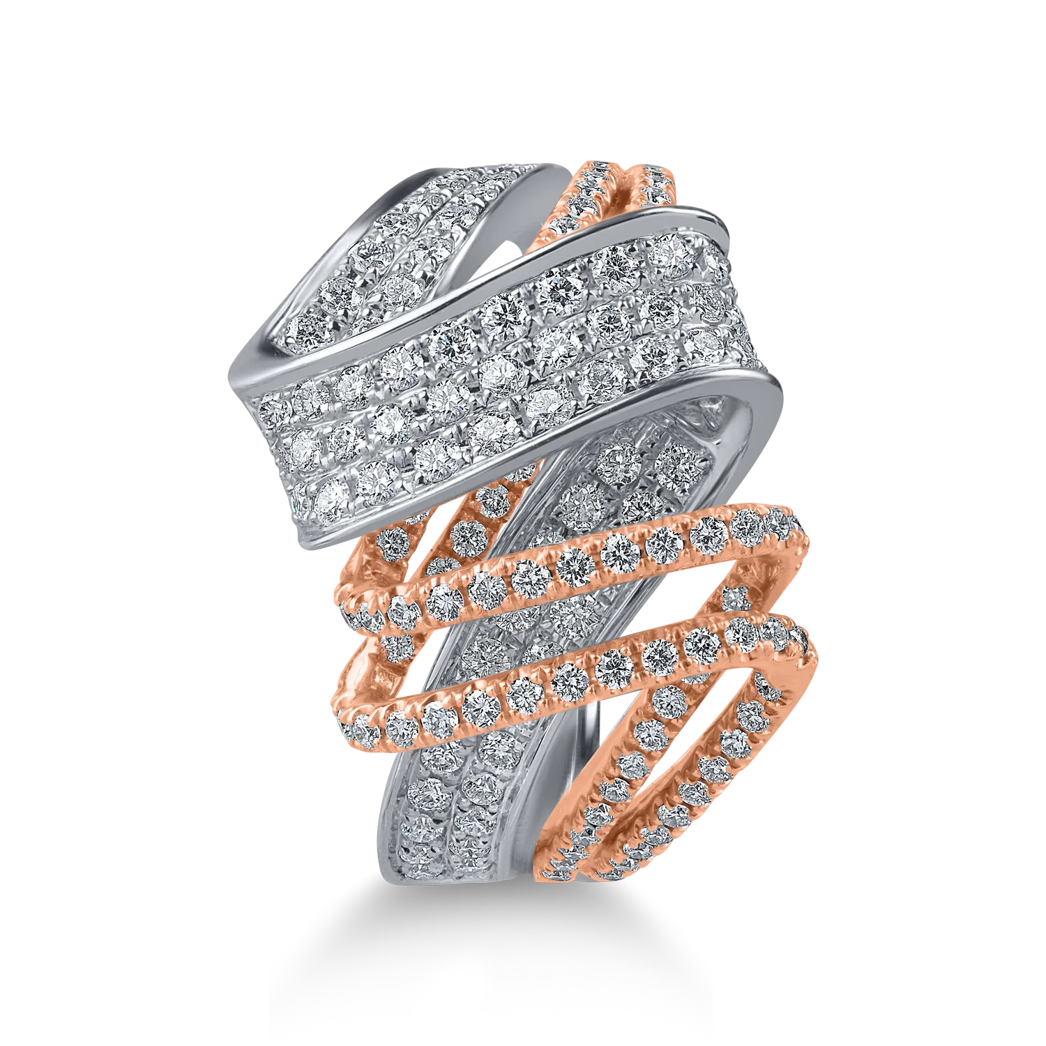 White gold geometric ring with 1.3ct diamonds