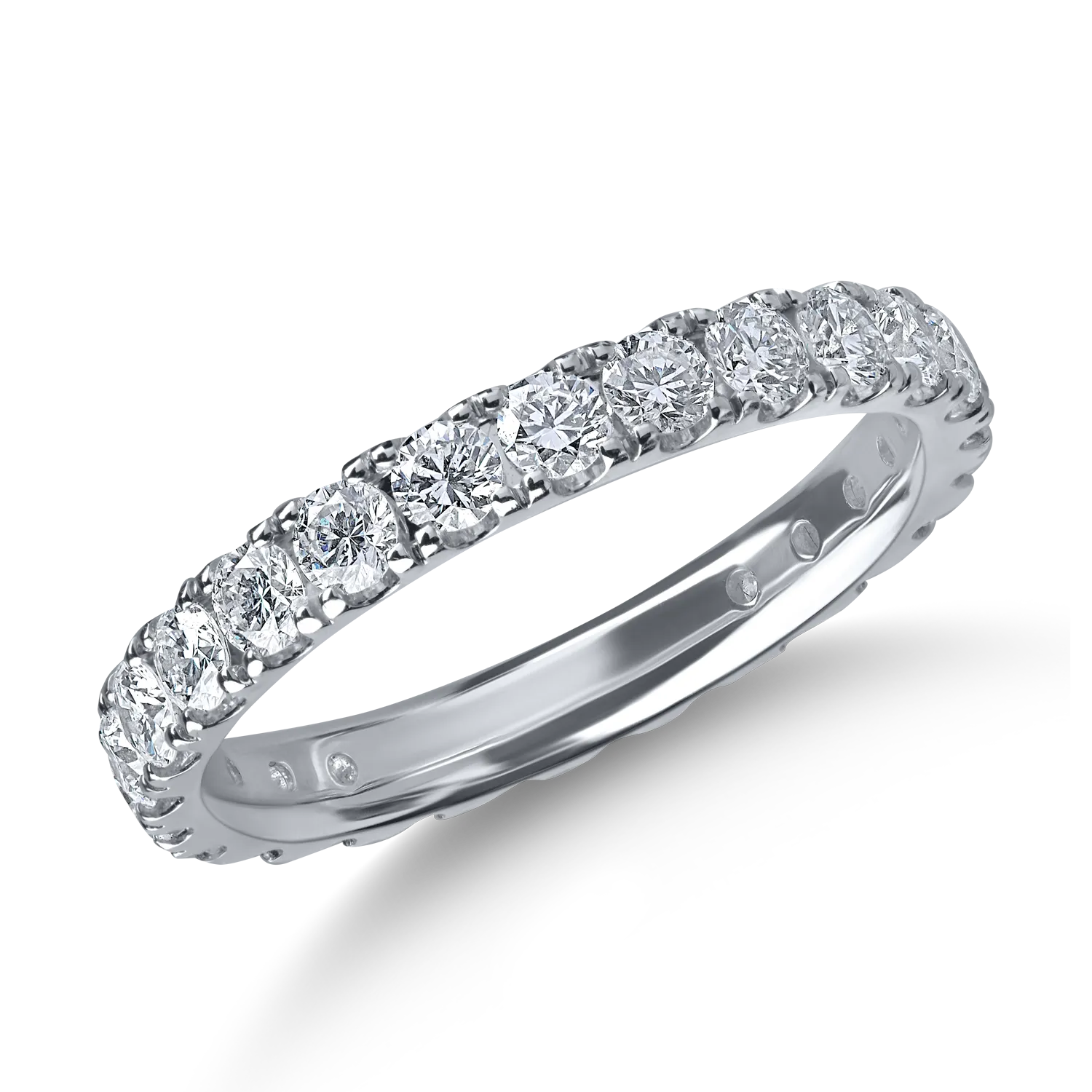 Inel eternity din aur alb cu diamante de 1.5ct
