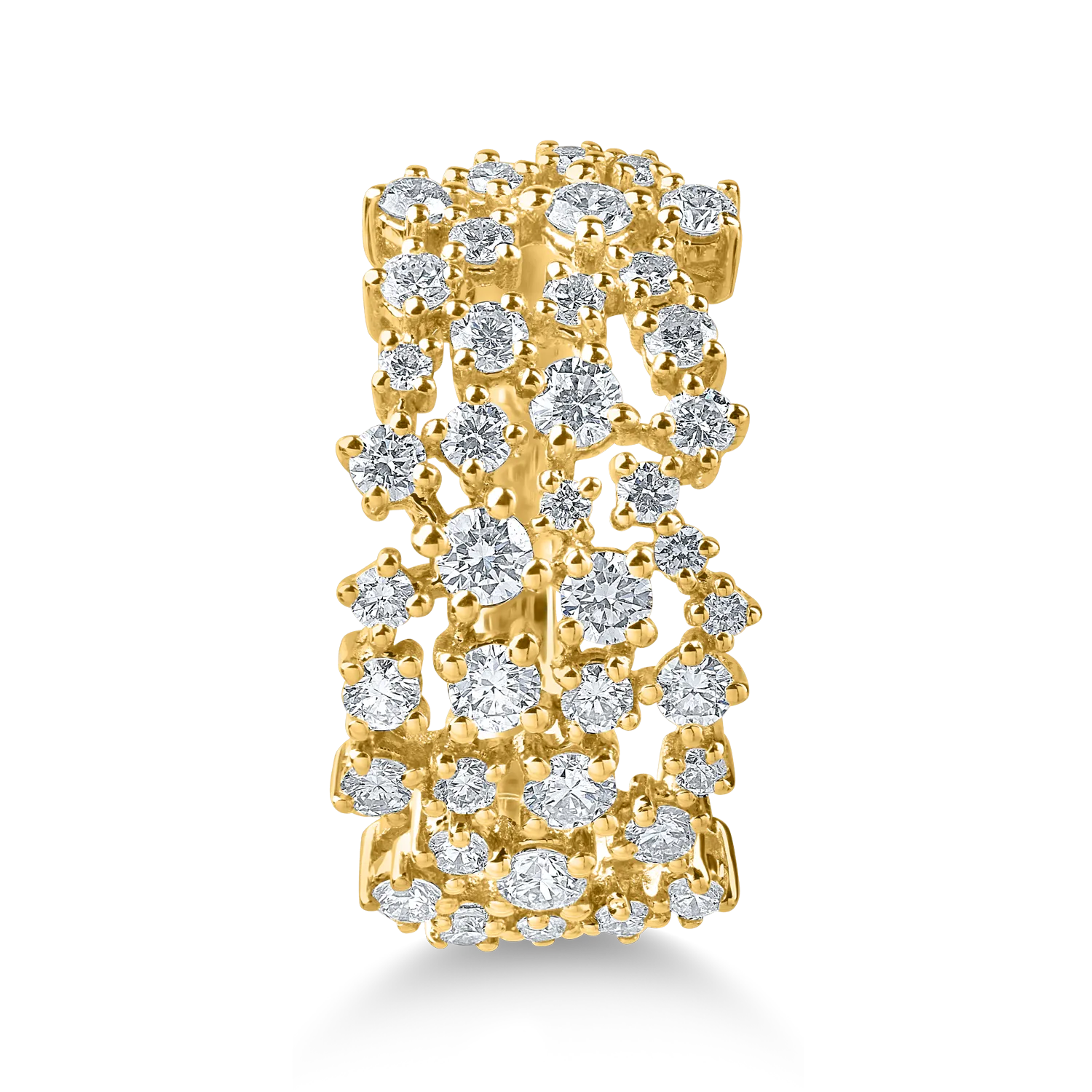 Yellow gold geometric ring with 0.9ct diamonds