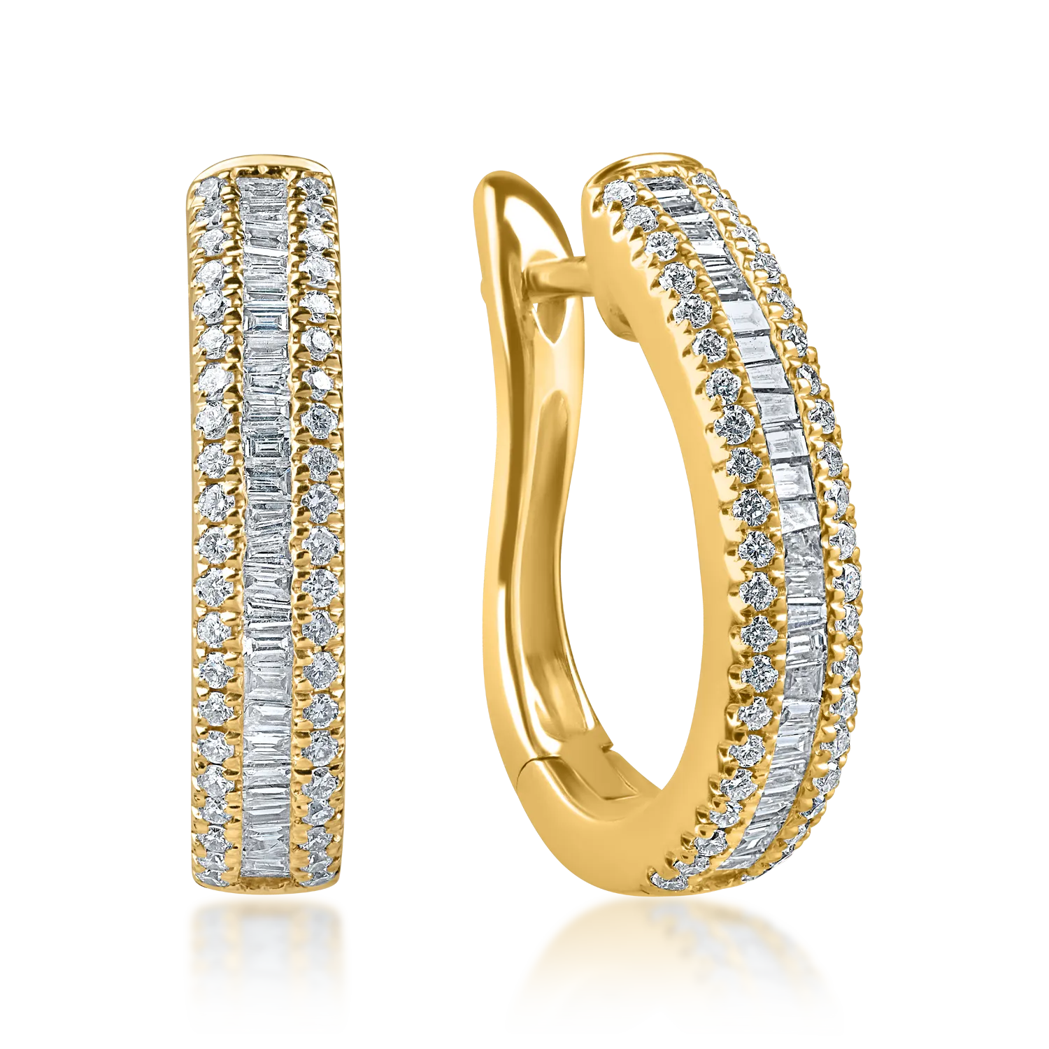 Cercei cu tortite din aur galben cu diamante de 0.6ct