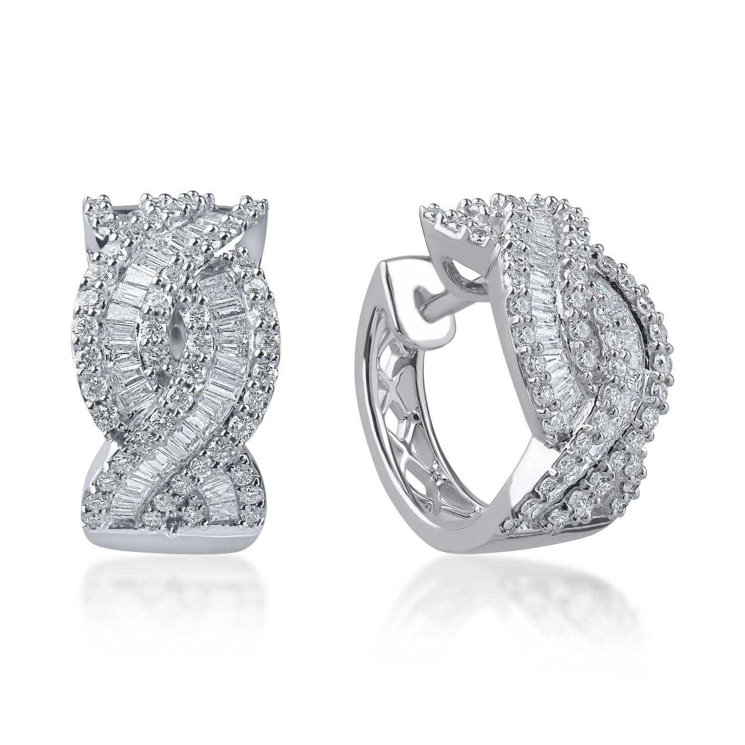 White gold earrings with 1.3ct microsetting diamonds