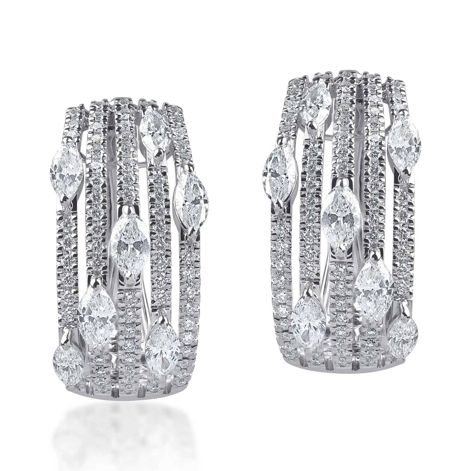 Cercei din aur alb cu diamante microsetting de 1.2ct - 1 | YEO