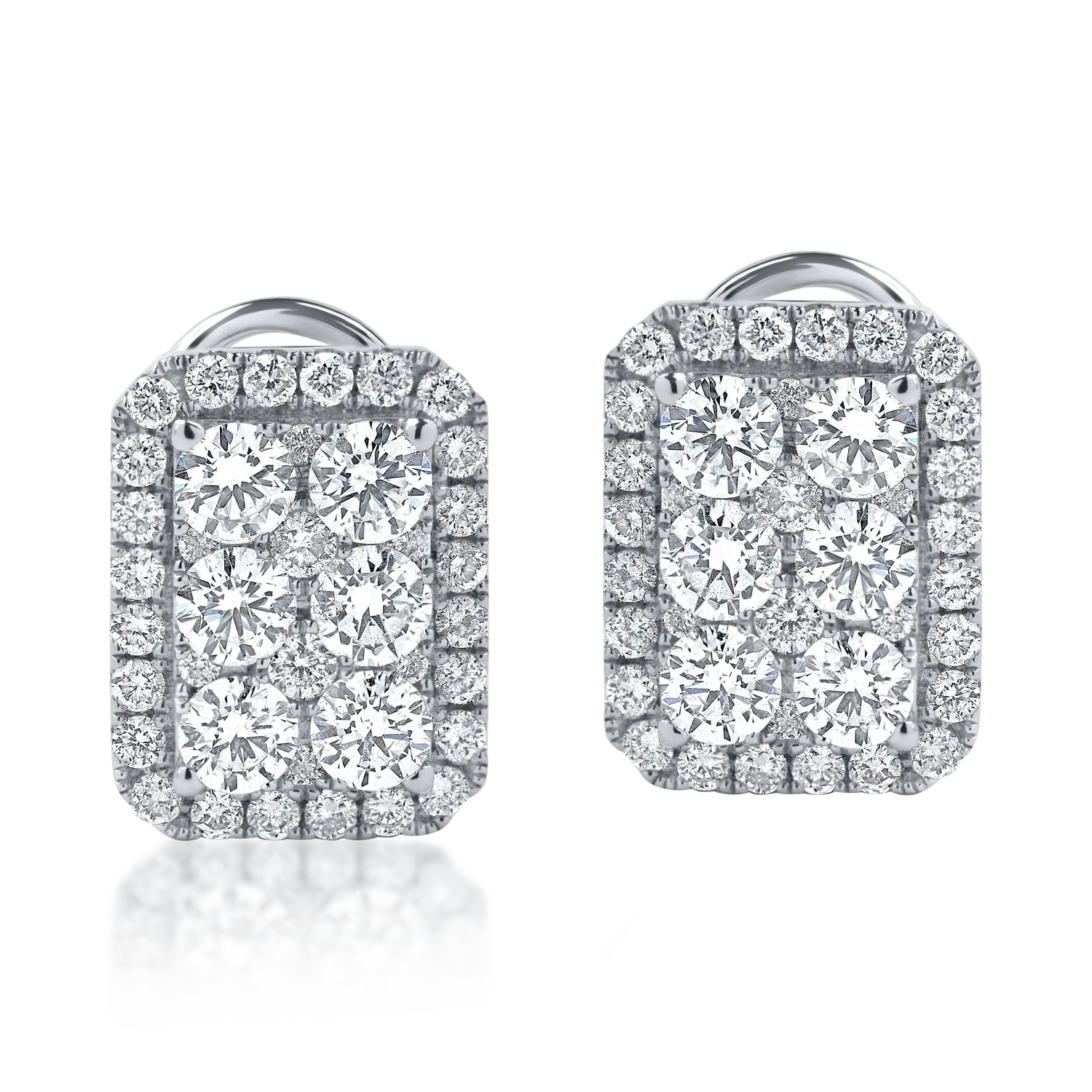 Cercei din aur alb cu diamante microsetting de 2.7ct - 1 | YEO