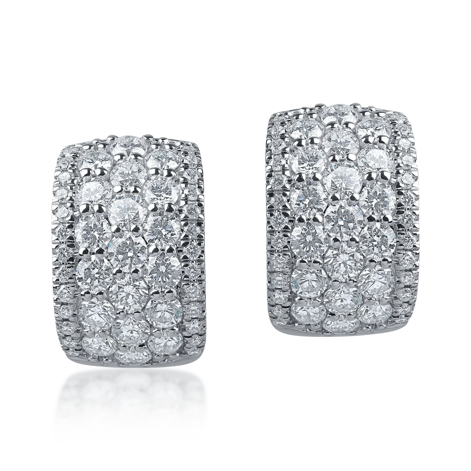 Cercei din aur alb cu diamante microsetting de 2.7ct - 1 | YEO