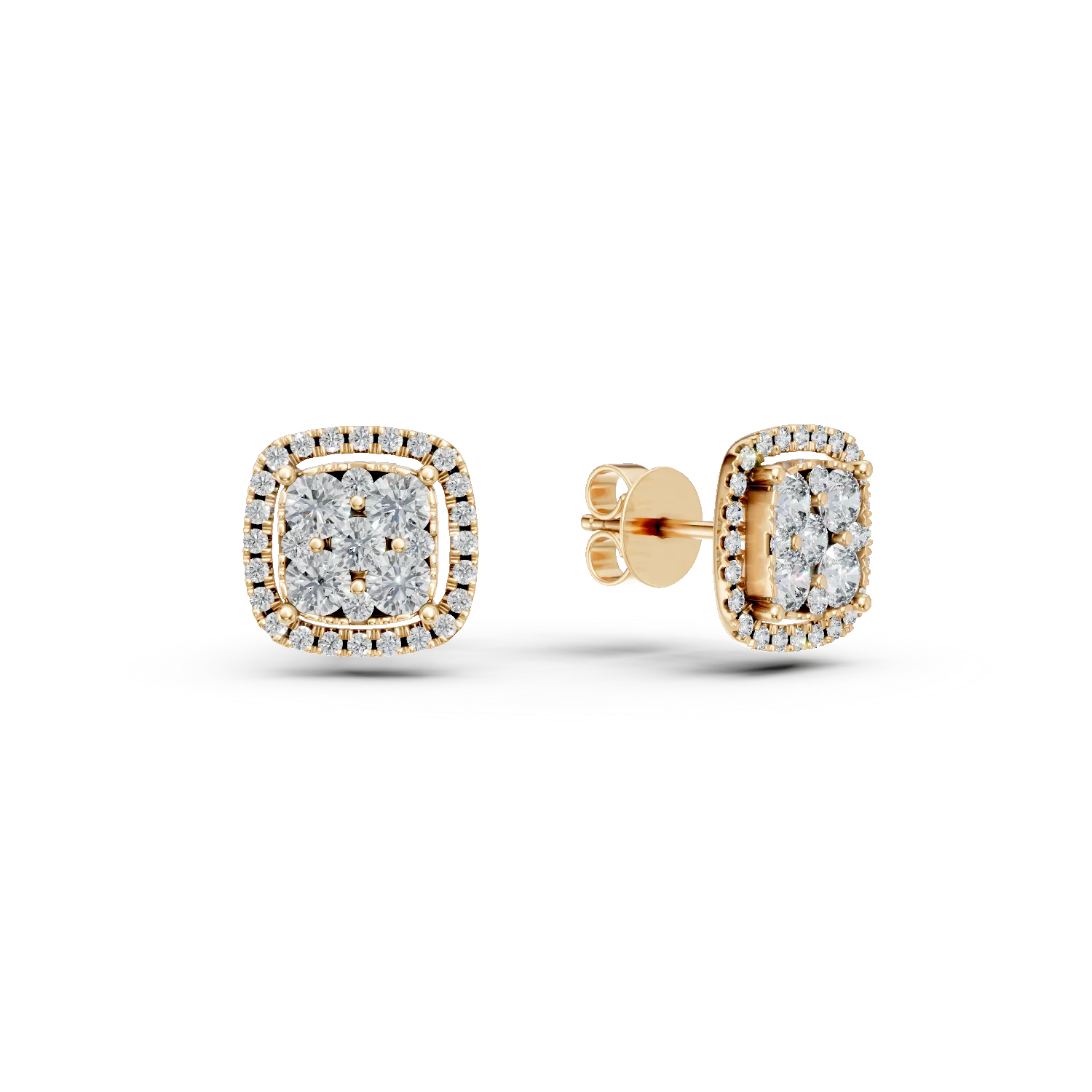 Cercei din aur galben cu diamante de 1ct
