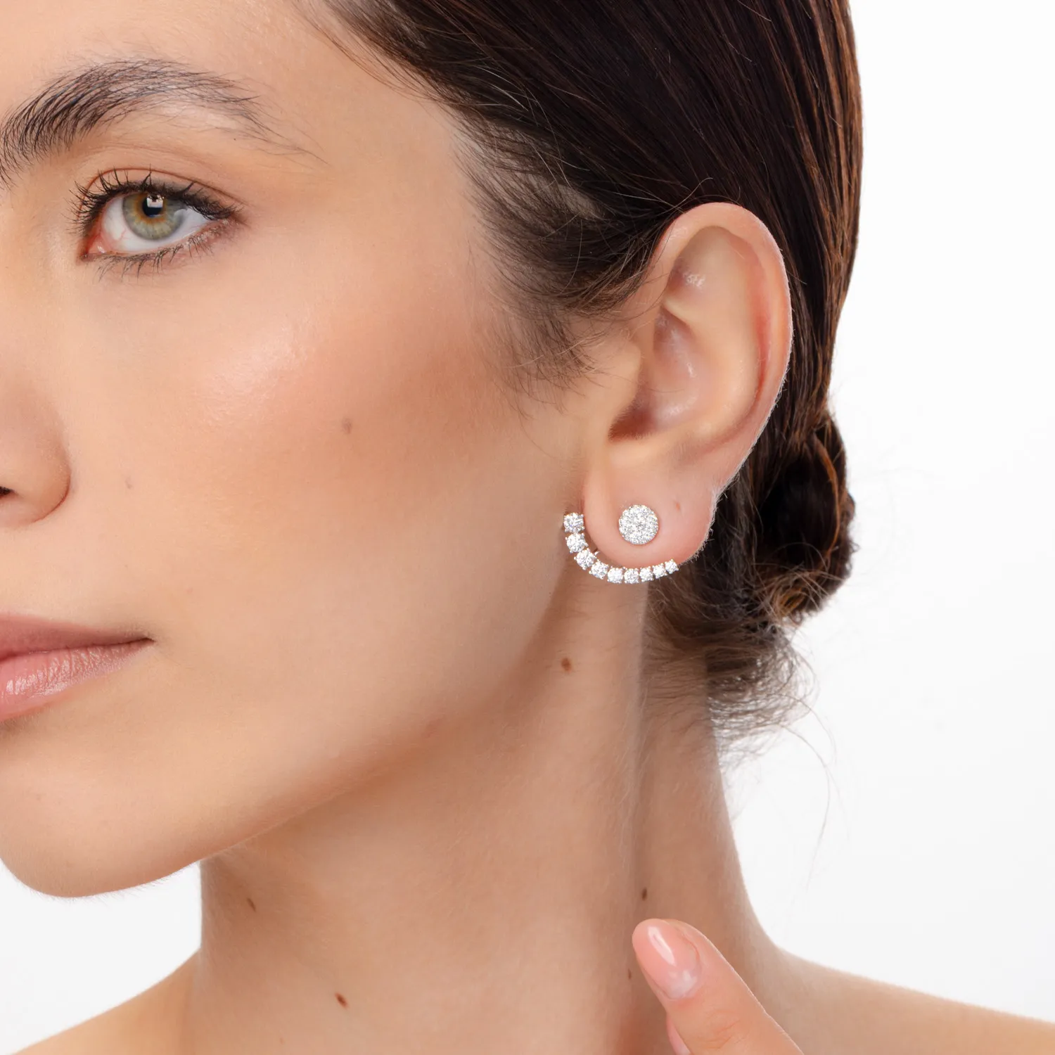 Białe złote kolczyki z diamentami 2.3ct w mikroosadzeniu