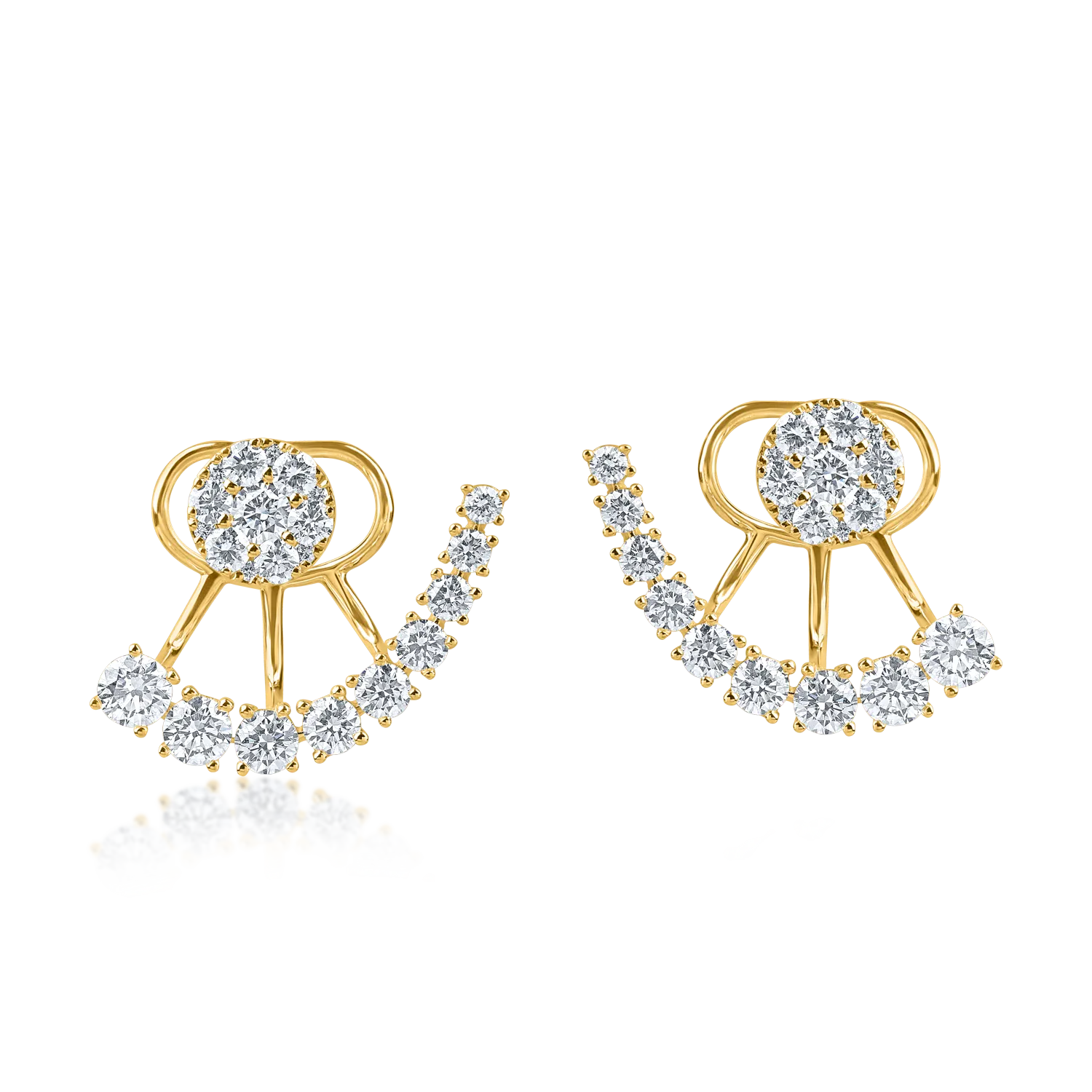 Teilor Cercei din aur galben cu diamante microsetting de 2.3ct