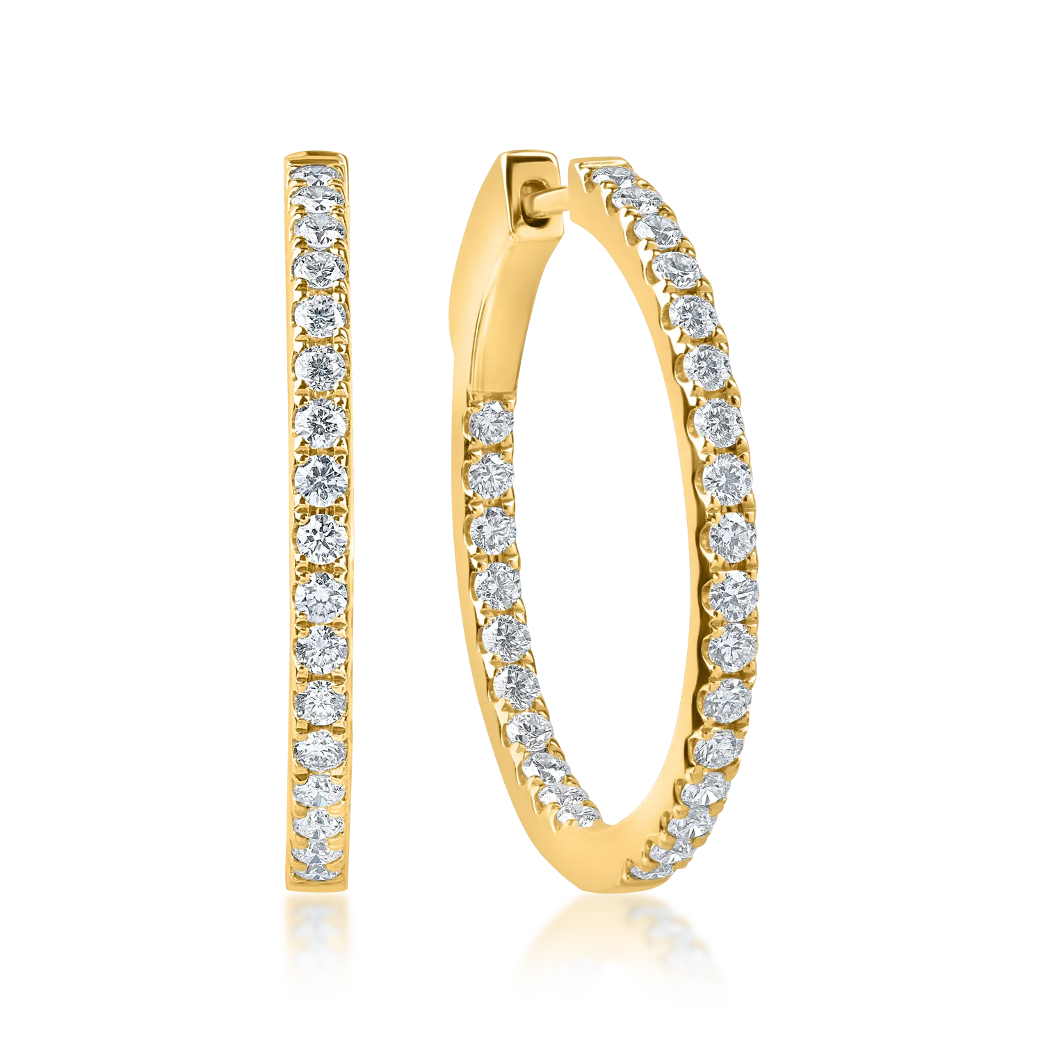 Teilor Cercei din aur galben cu diamante microsetting de 1.1ct