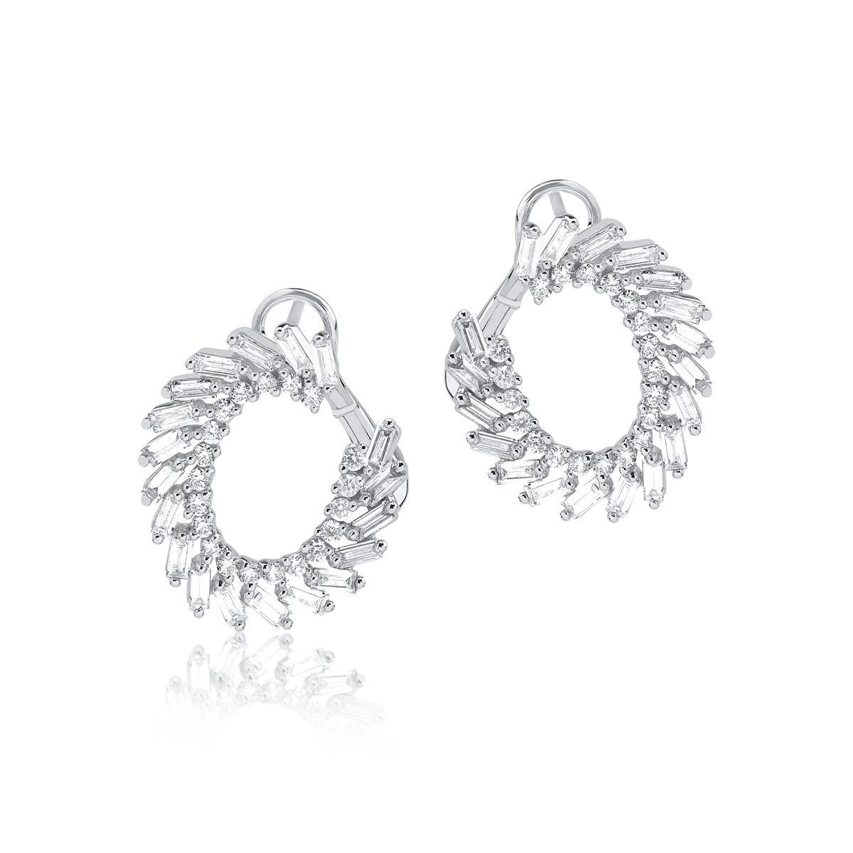 Białe złote kolczyki z diamentami 2.1ct w mikroosadzeniu