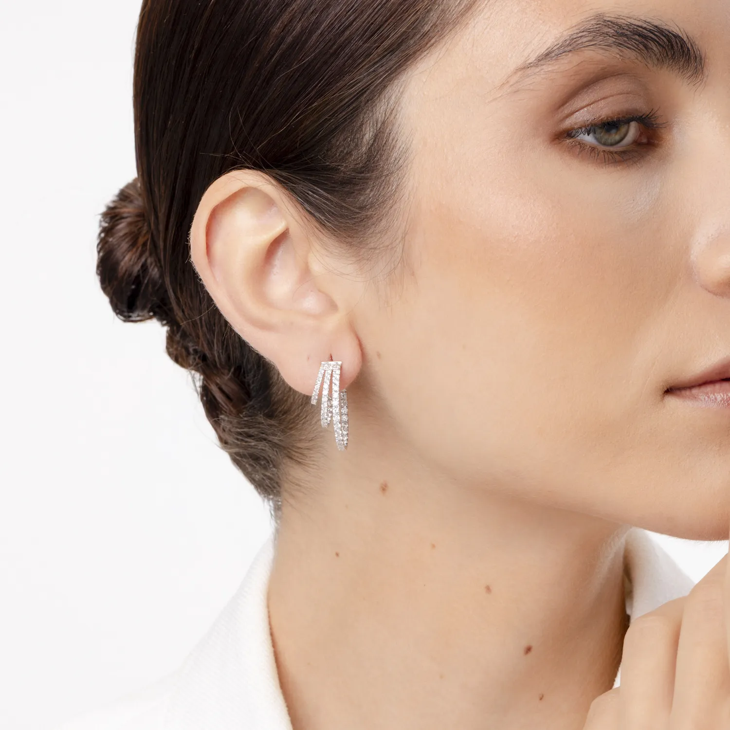 Fehér arany fülbevaló 2.5ct gyémánttal