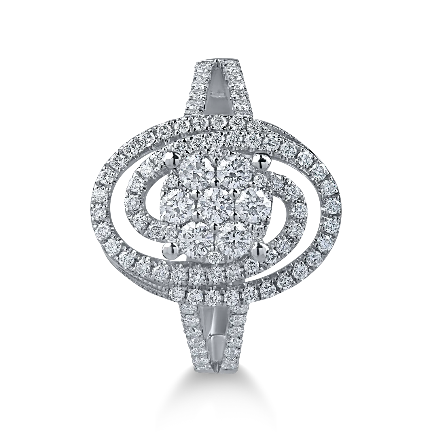 Inel din aur alb cu diamante microsetting de 0.6ct