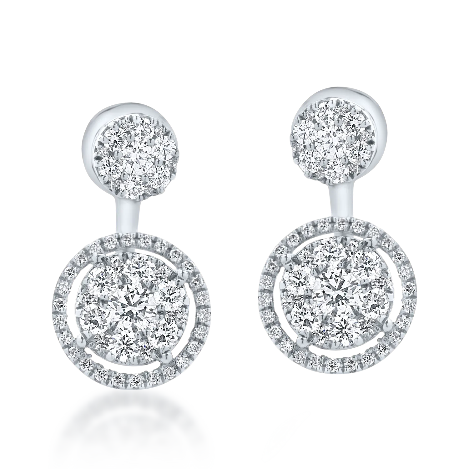 Cercei din aur alb cu diamante microsetting de 1.2ct - 1 | YEO