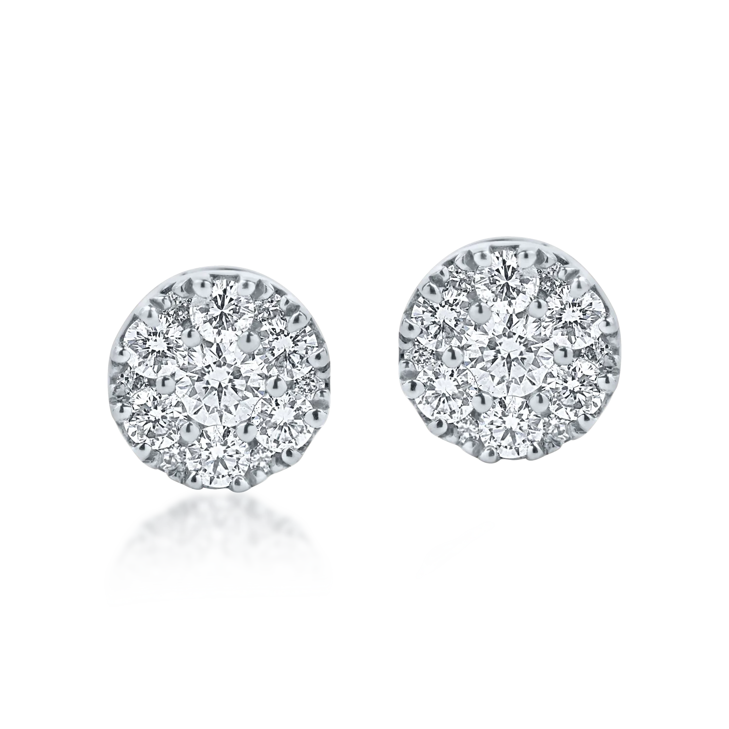 Fehér arany fülbevalók 1.2ct mikrobeállítású gyémánttal