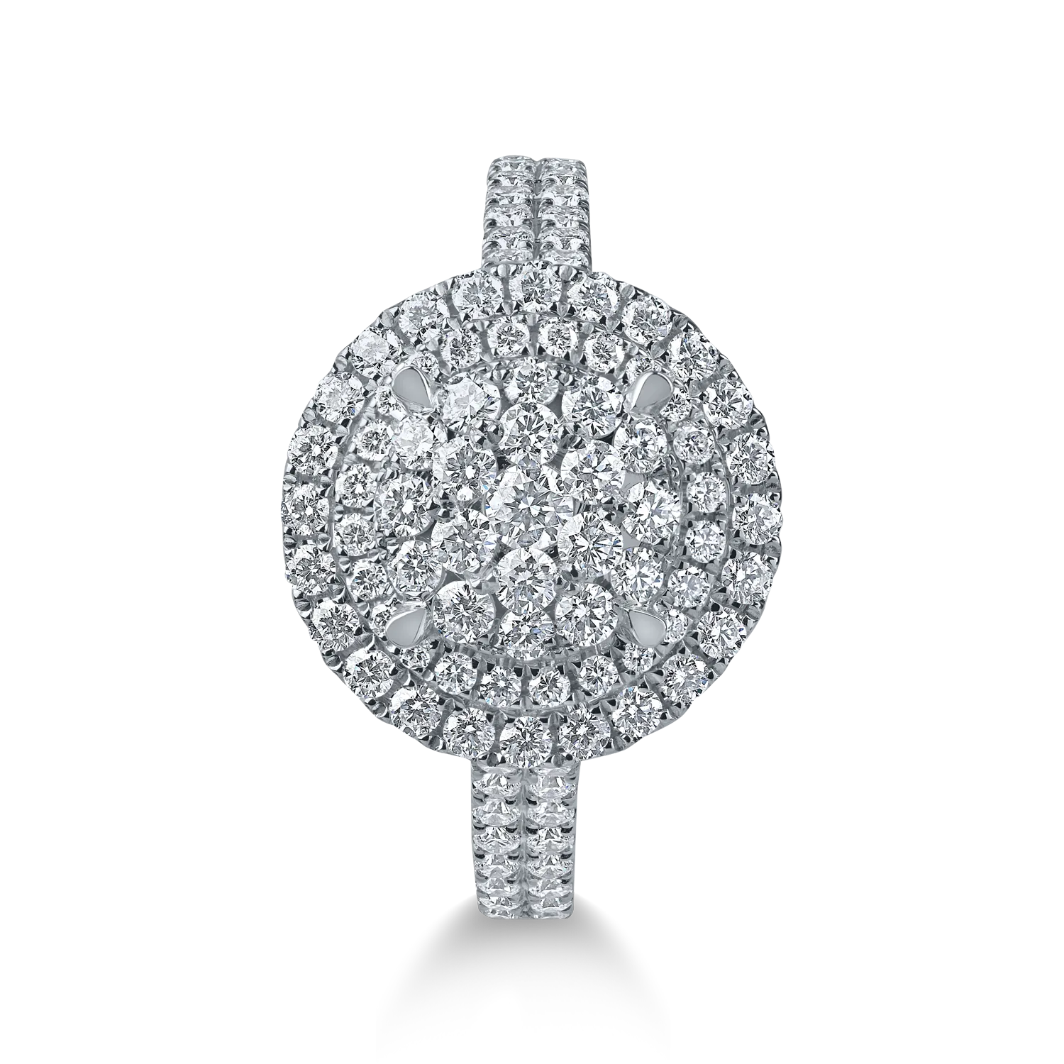 Inel din aur alb cu diamante microsetting de 0.9ct