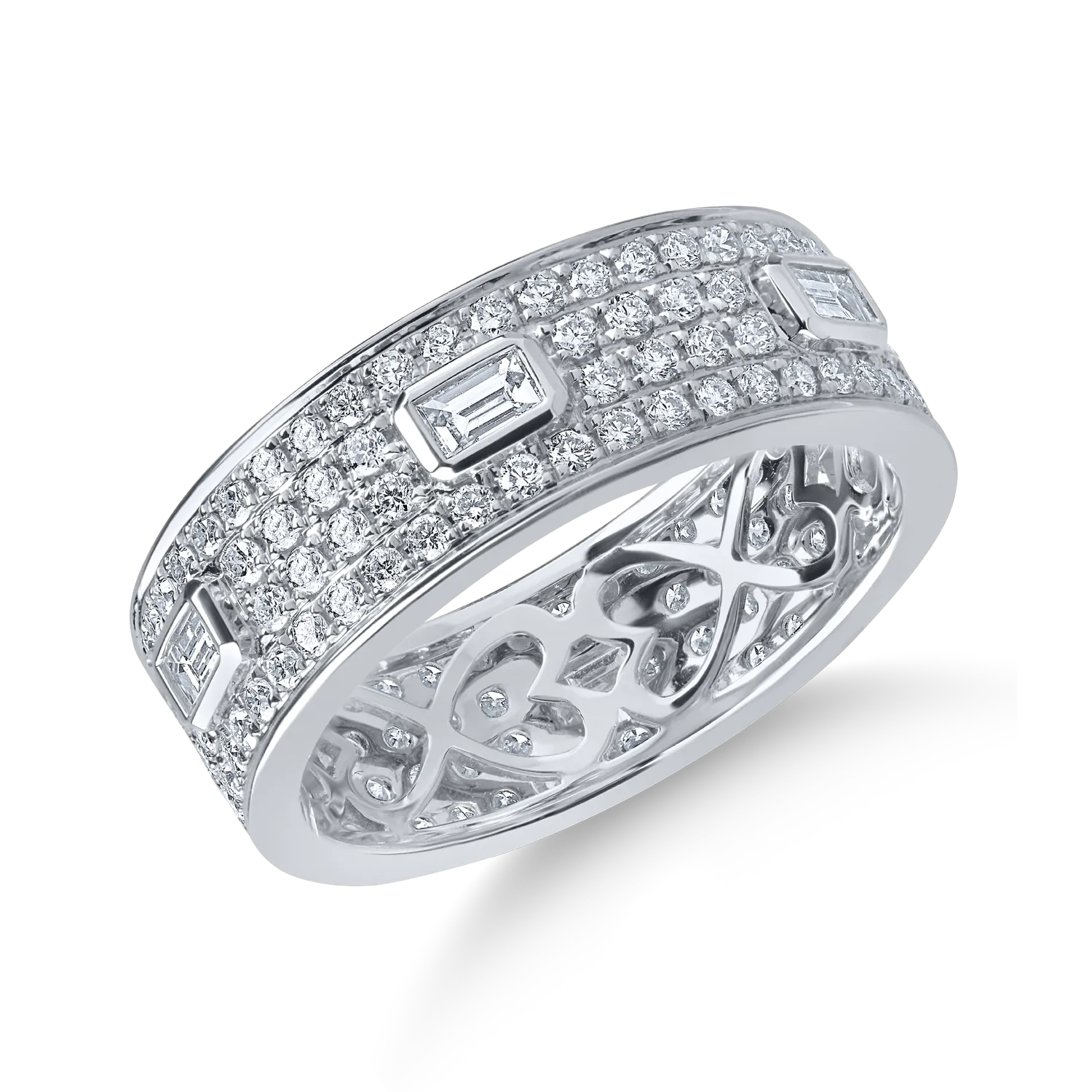 Inel din aur alb cu diamante microsetting de 1.3ct