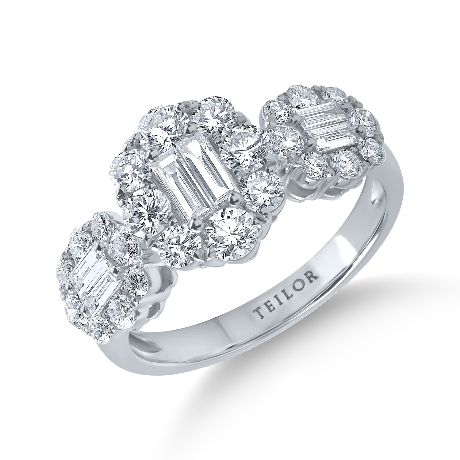 Inel din aur alb cu diamante de 1.5ct