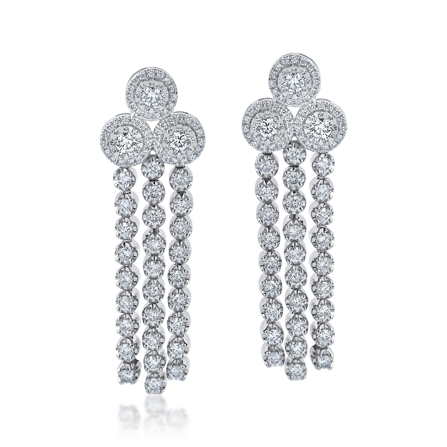 Cercei din aur alb cu diamante microsetting de 1.8ct - 1 | YEO