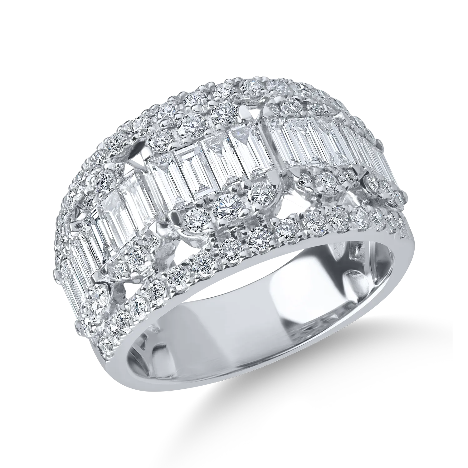 Inel din aur alb cu diamante microsetting de 1.9ct