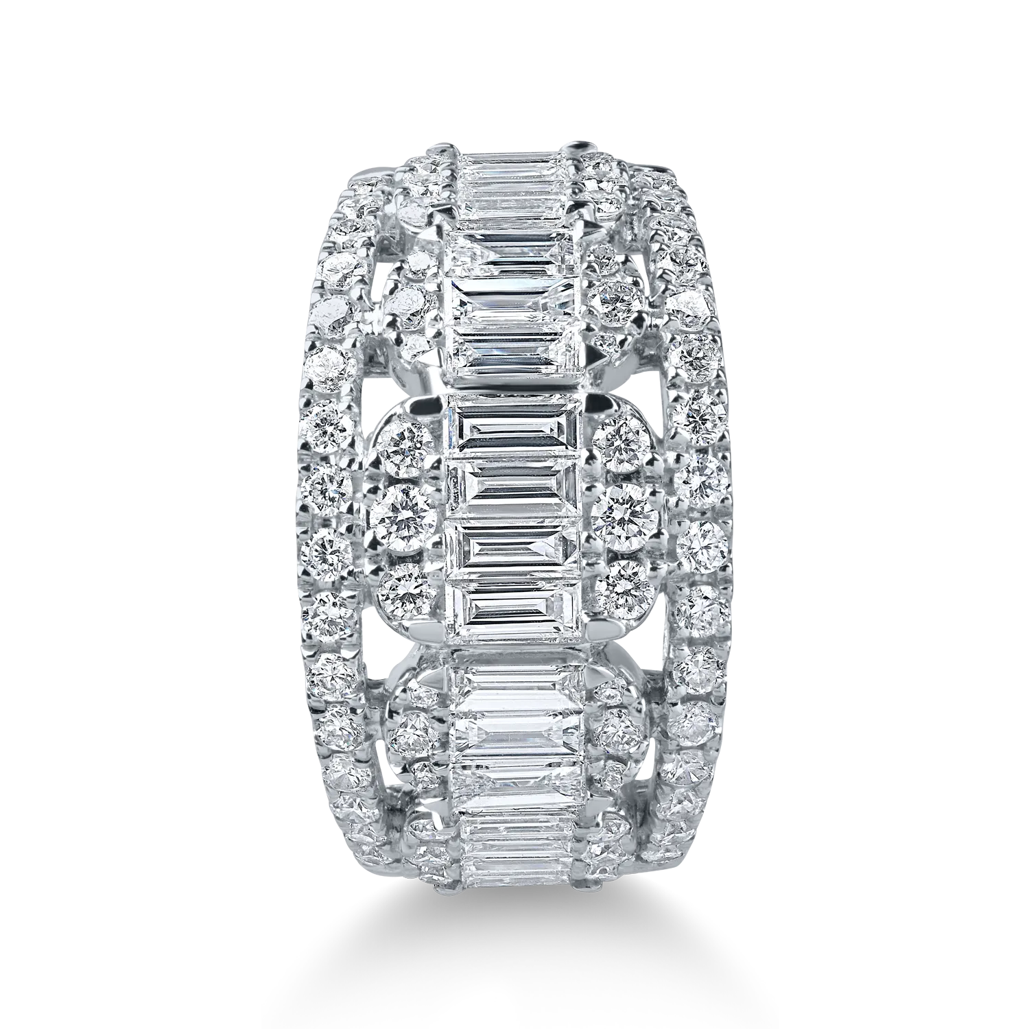 Inel din aur alb cu diamante microsetting de 1.9ct