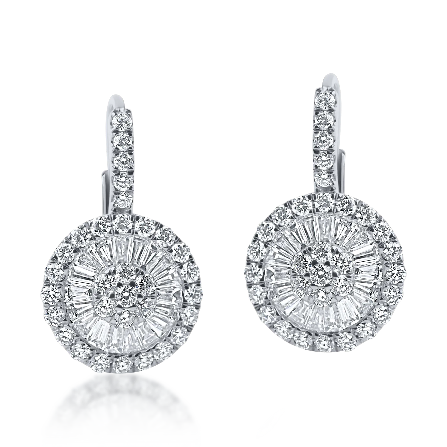 Cercei din aur alb cu diamante microsetting de 1.2ct - 1 | YEO