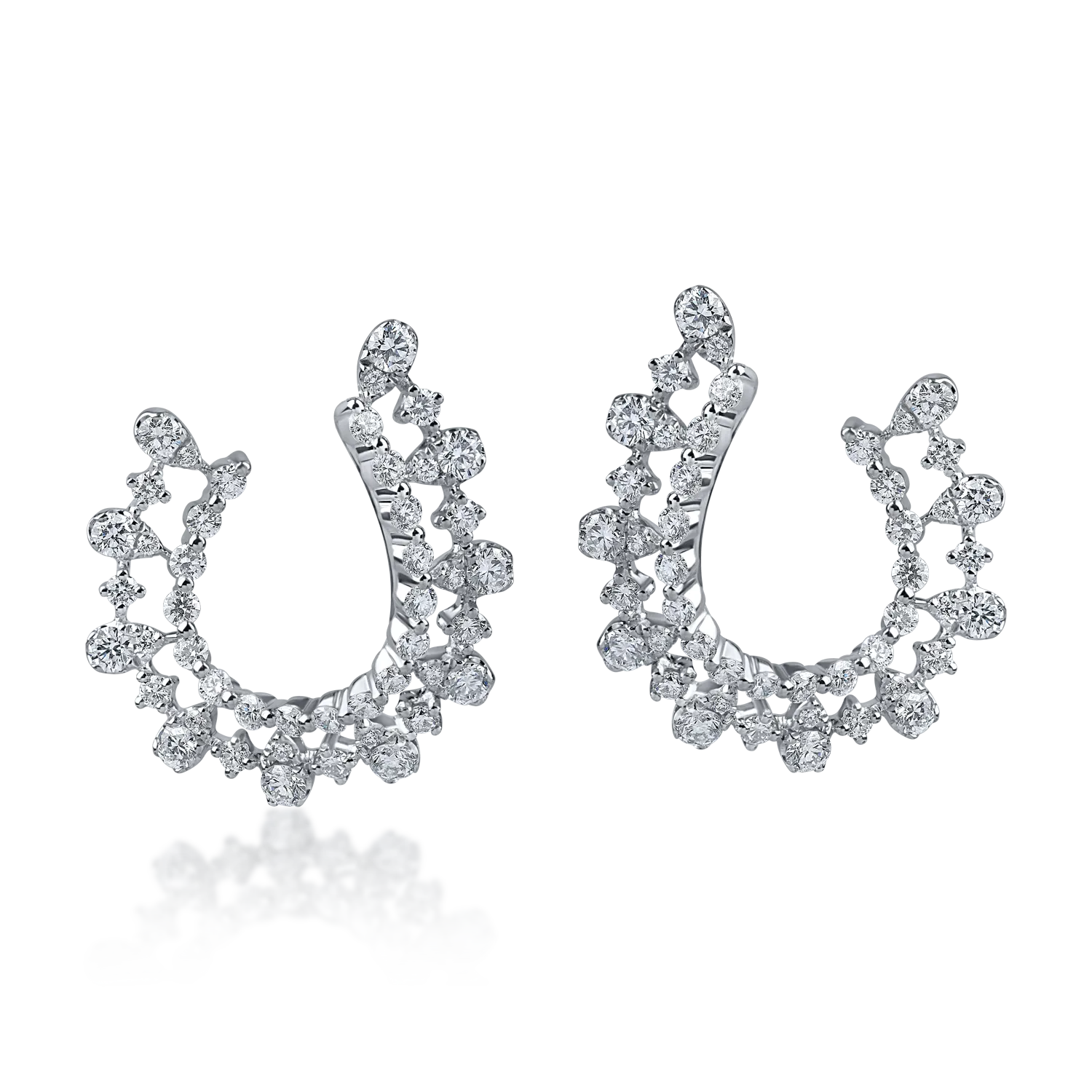 Cercei on ear din aur alb cu diamante de 1.7ct - 1 | YEO