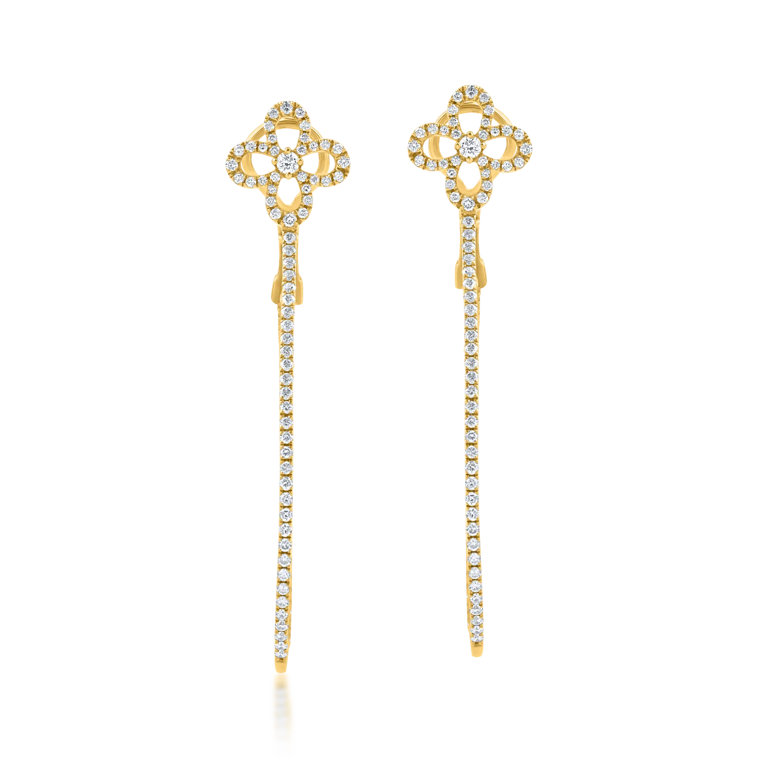 Cercei hoop din aur galben cu diamante de 0.8ct - 1 | YEO