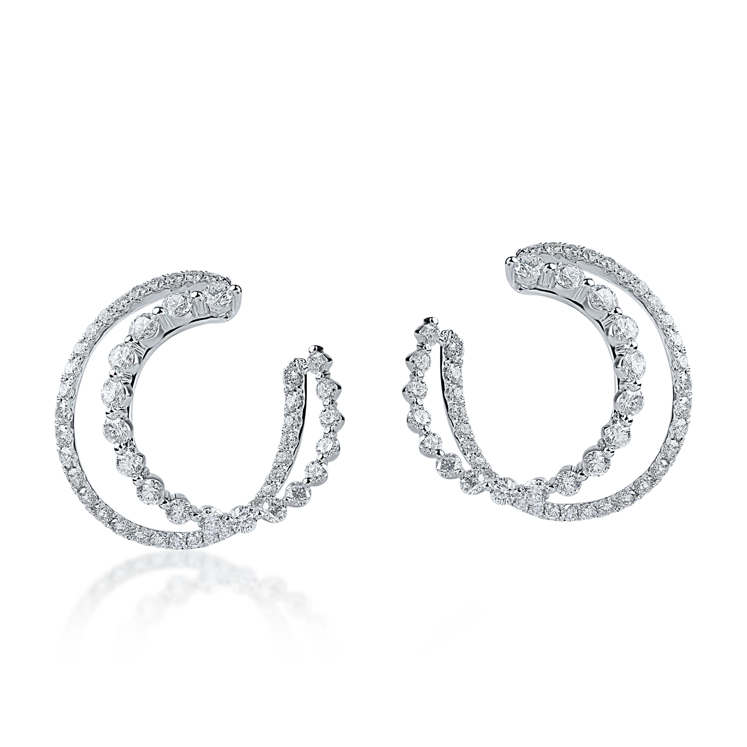 Cercei din aur alb cu diamante microsetting de 3.3ct - 1 | YEO
