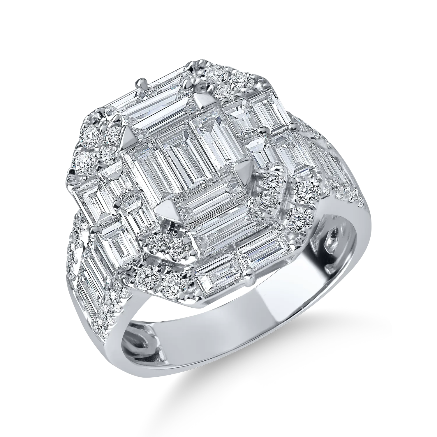Inel din aur alb cu diamante de 2.6ct-190410