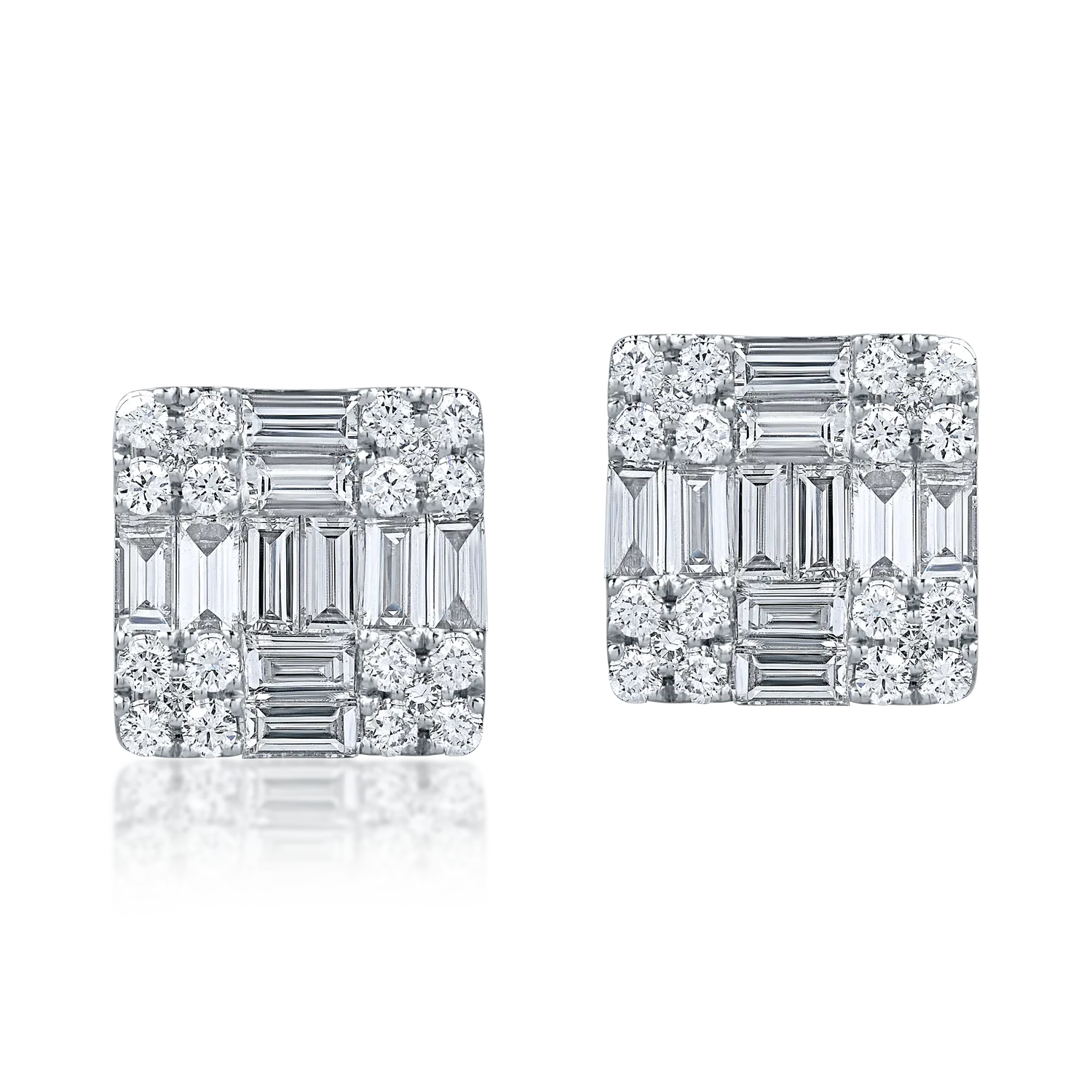 Cercei din aur alb cu diamante de 2.2ct - 1 | YEO