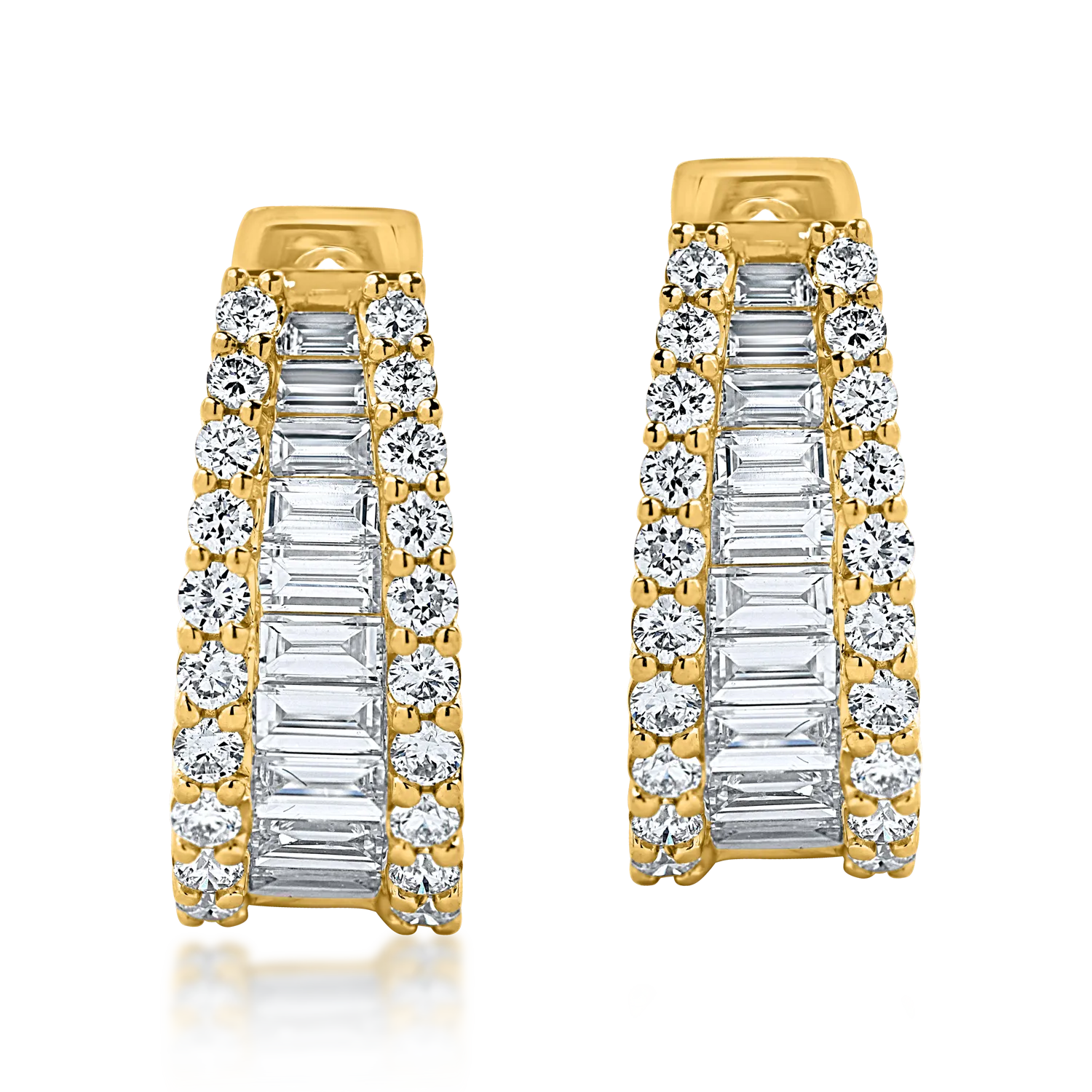 Cercei on ear din aur galben cu diamante de 1.9ct