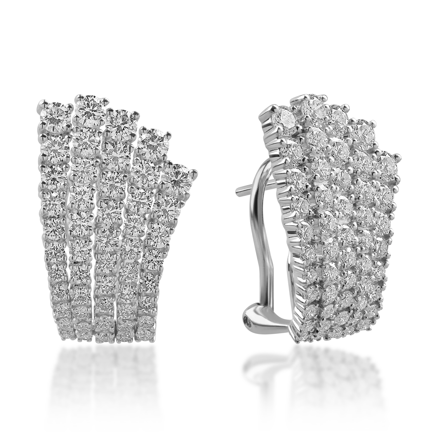 Cercei on ear din aur alb cu diamante de 2.6ct-190421