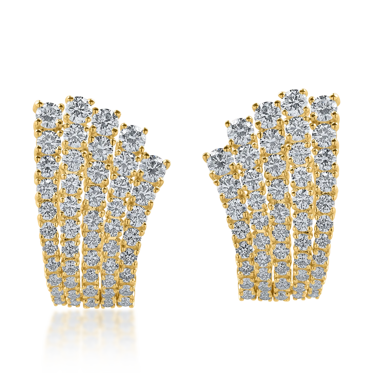 Cercei on ear din aur galben cu diamante de 2.6ct-190420