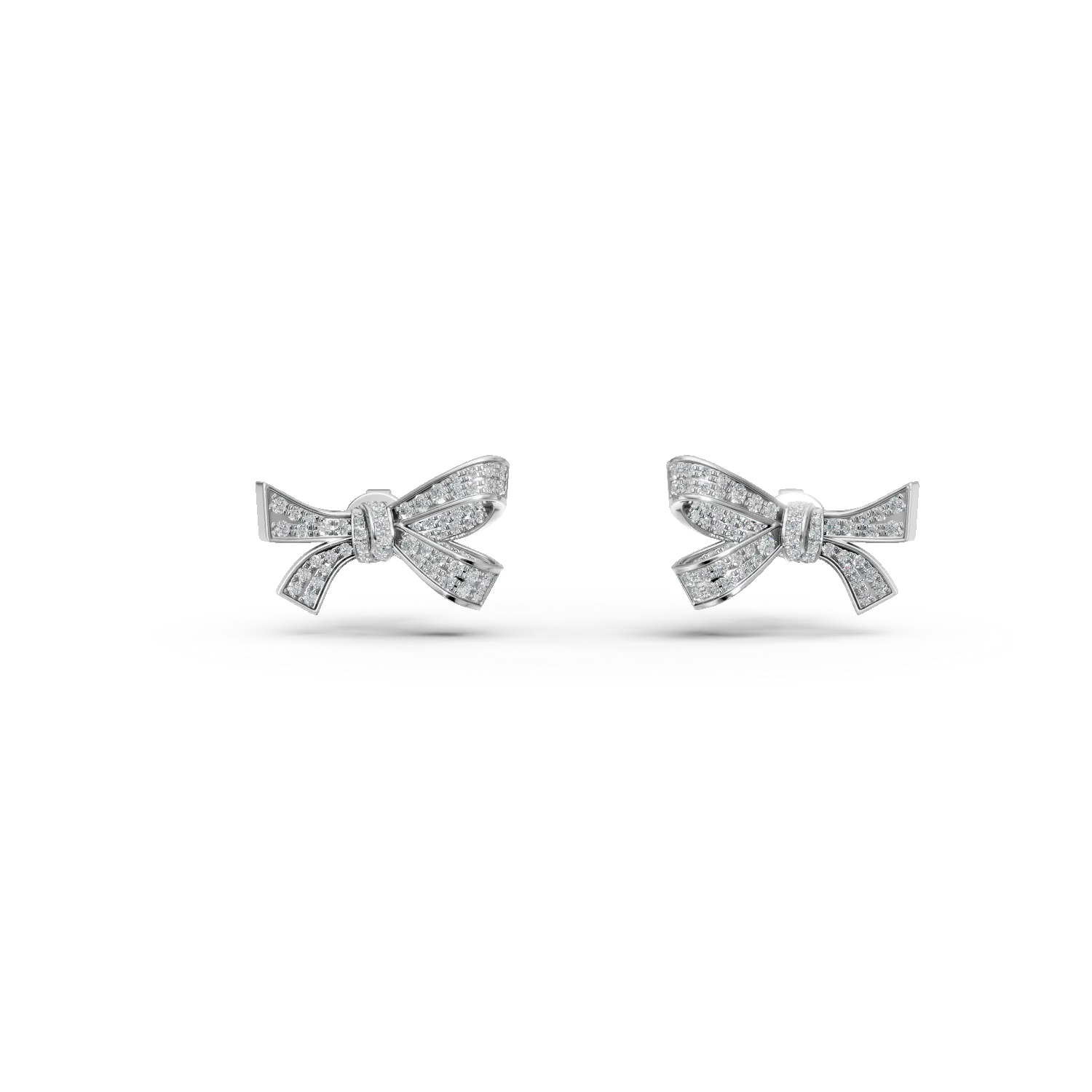 Kolczyki z bialego zlota w ksztalcie kokardki z diamentami 0.79ct-190426