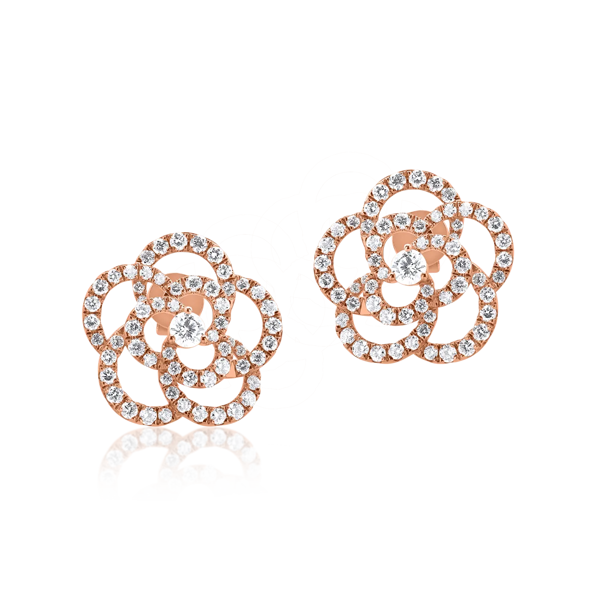 Обеци от розово злато 18K с диаманти 1.8ct