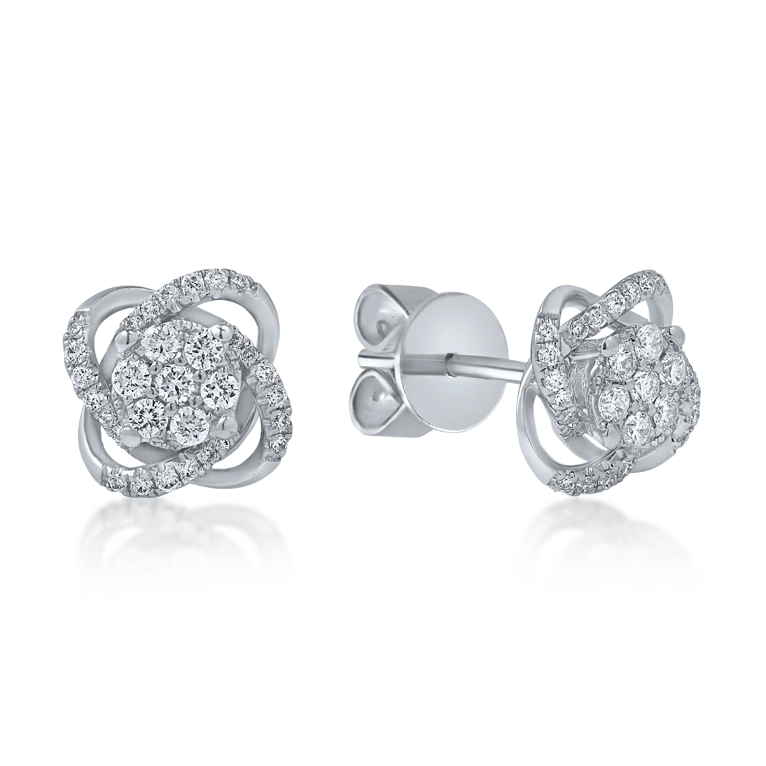 Обеци от бяло злато с диаманти 0.3кt