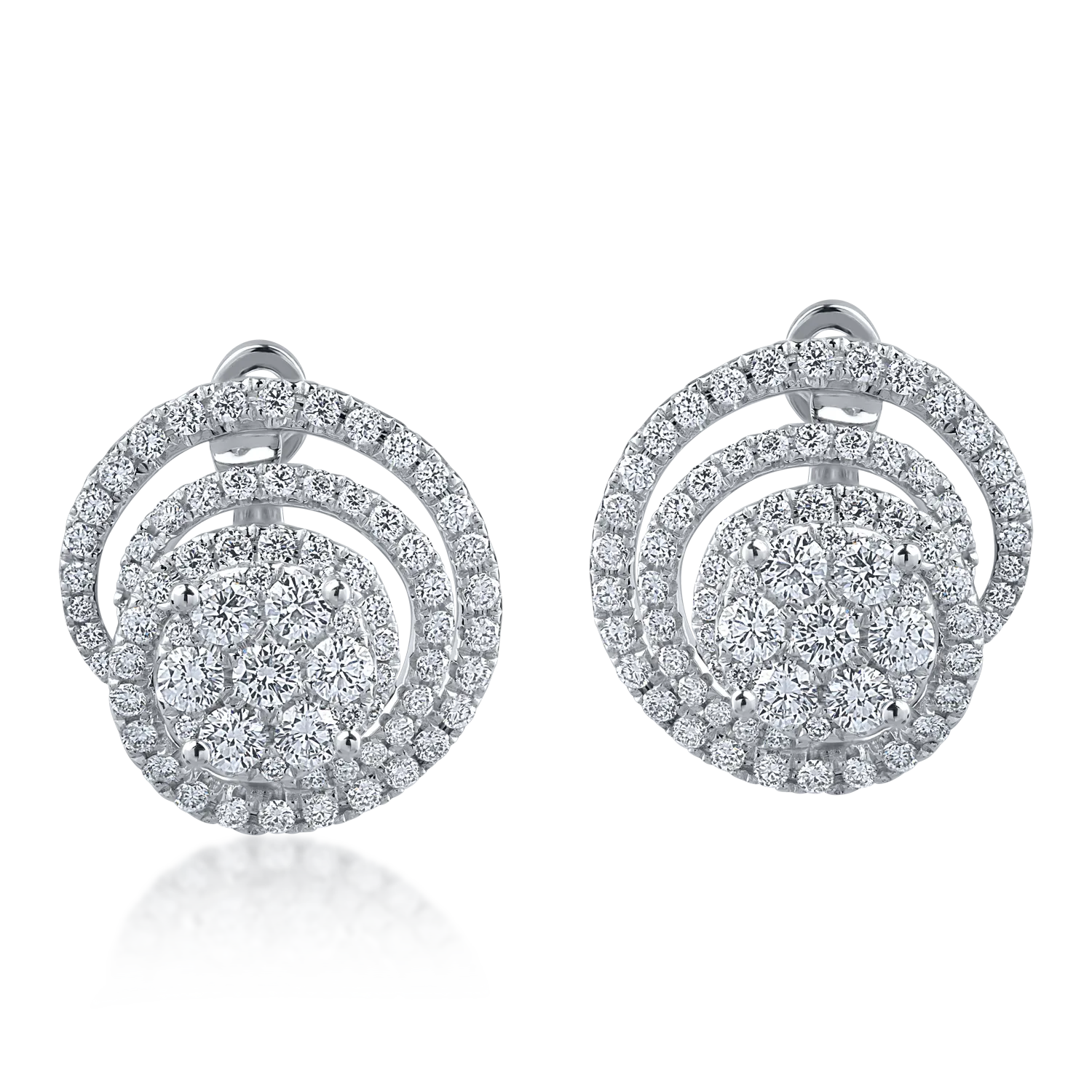 Cercei din aur alb cu diamante microsetting de 0.9ct - 1 | YEO