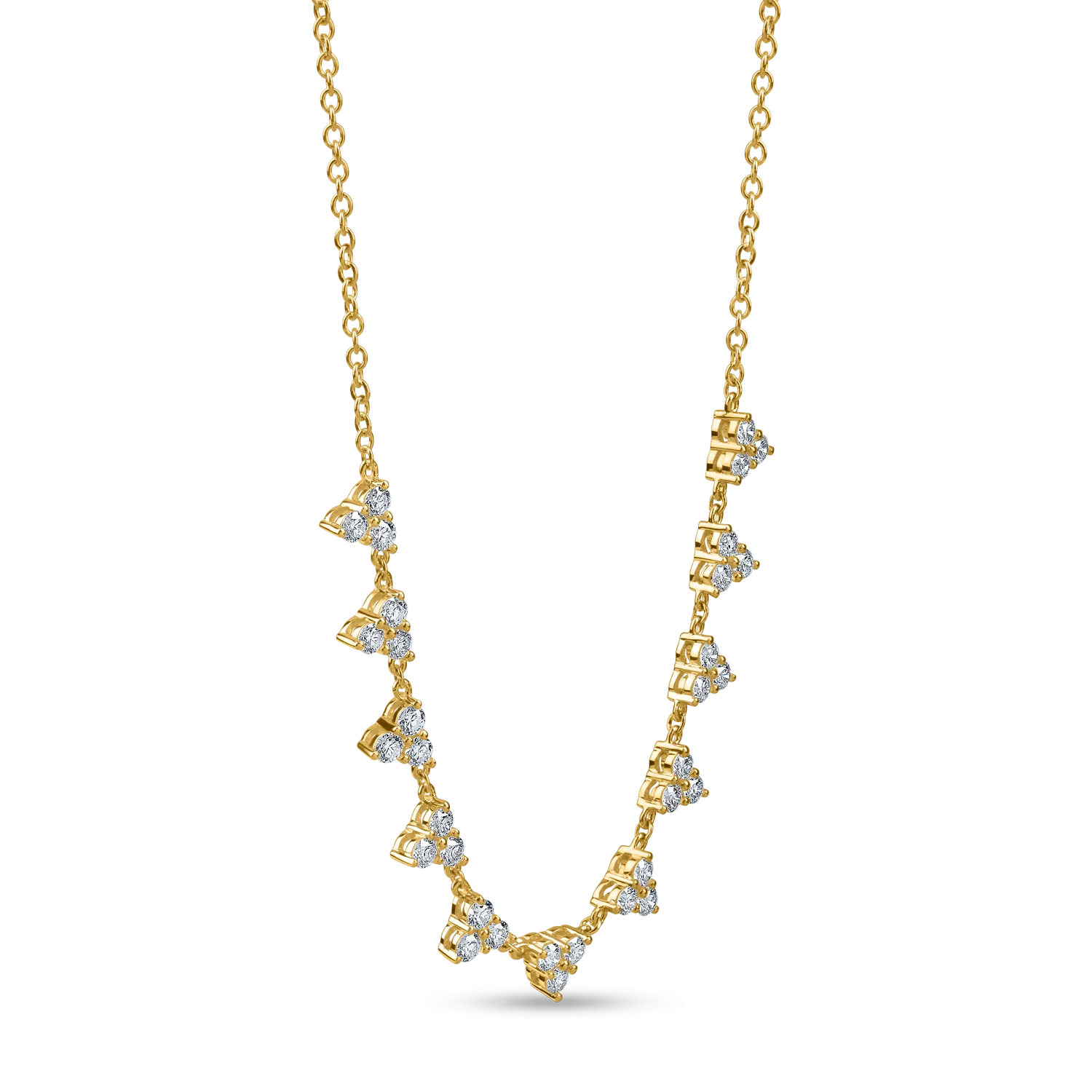 Колие от жълто злато с 0.9кт диаманти